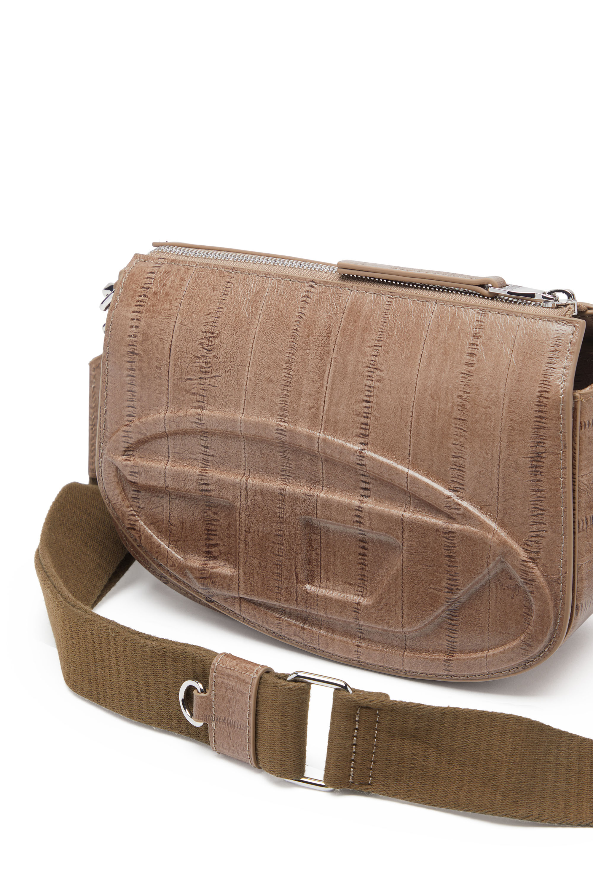 Diesel - 1DR CAMERA BAG, Man's Camera bag in eel-effect leather in Light Brown - 5