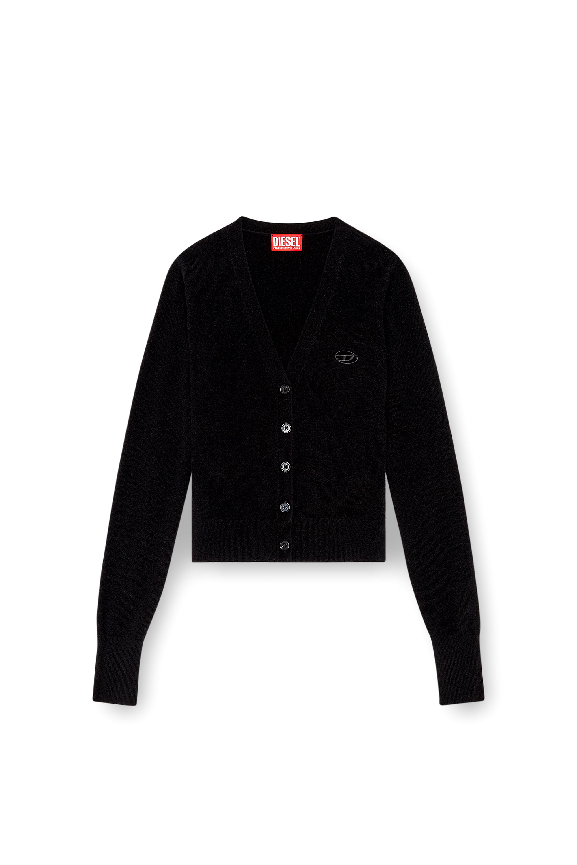 Diesel - M-ARTE, Woman Wool and cashmere cardigan in Black - Image 6