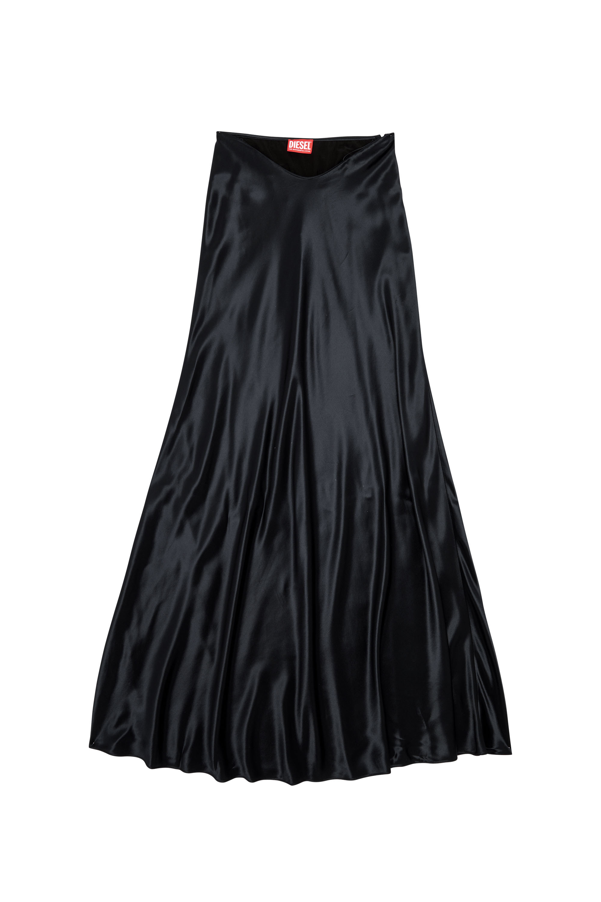 Diesel - O-SYREN, Woman Long satin skirt in Black - Image 5