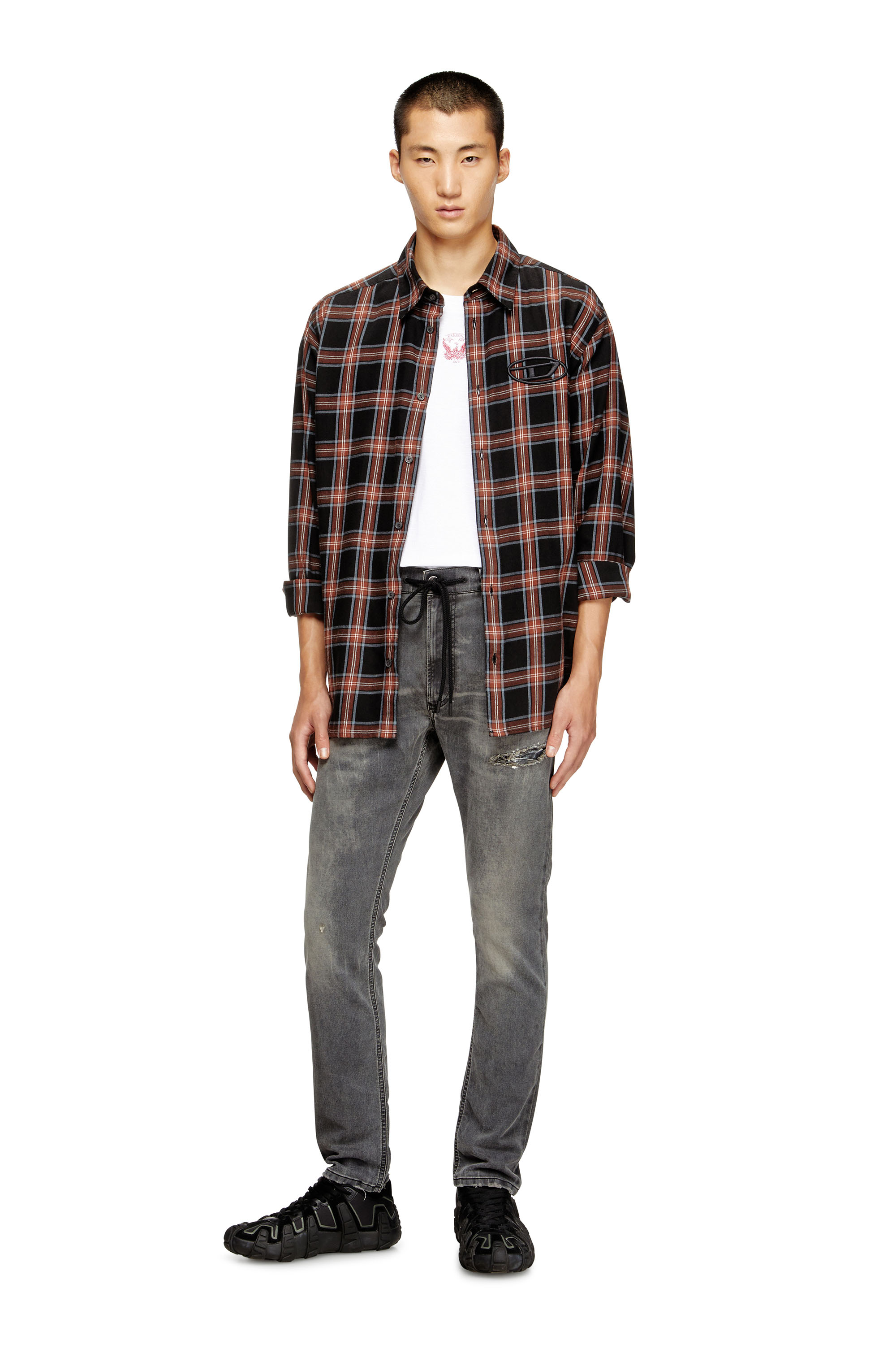 Regular 2032 D-Krooley Joggjeans® 068SB, Black/Dark grey Diesel - Man's Regular 2032 D-Krooley Joggjeans® 068SB, Black/Dark grey - 1