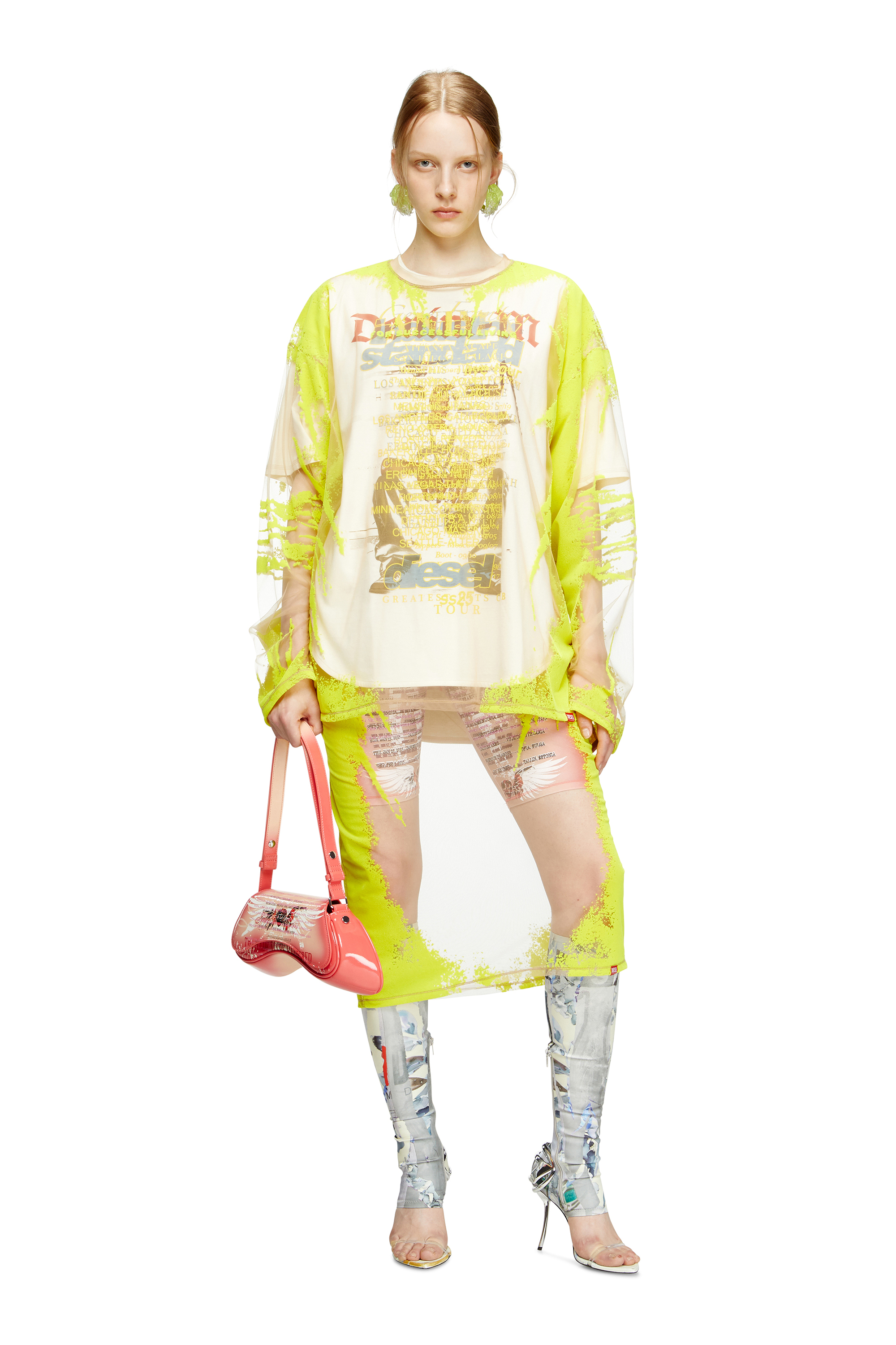 Diesel - PLAY CROSSBODY, Woman's Play-Shoulder bag in printed glossy PU in Pink - 6