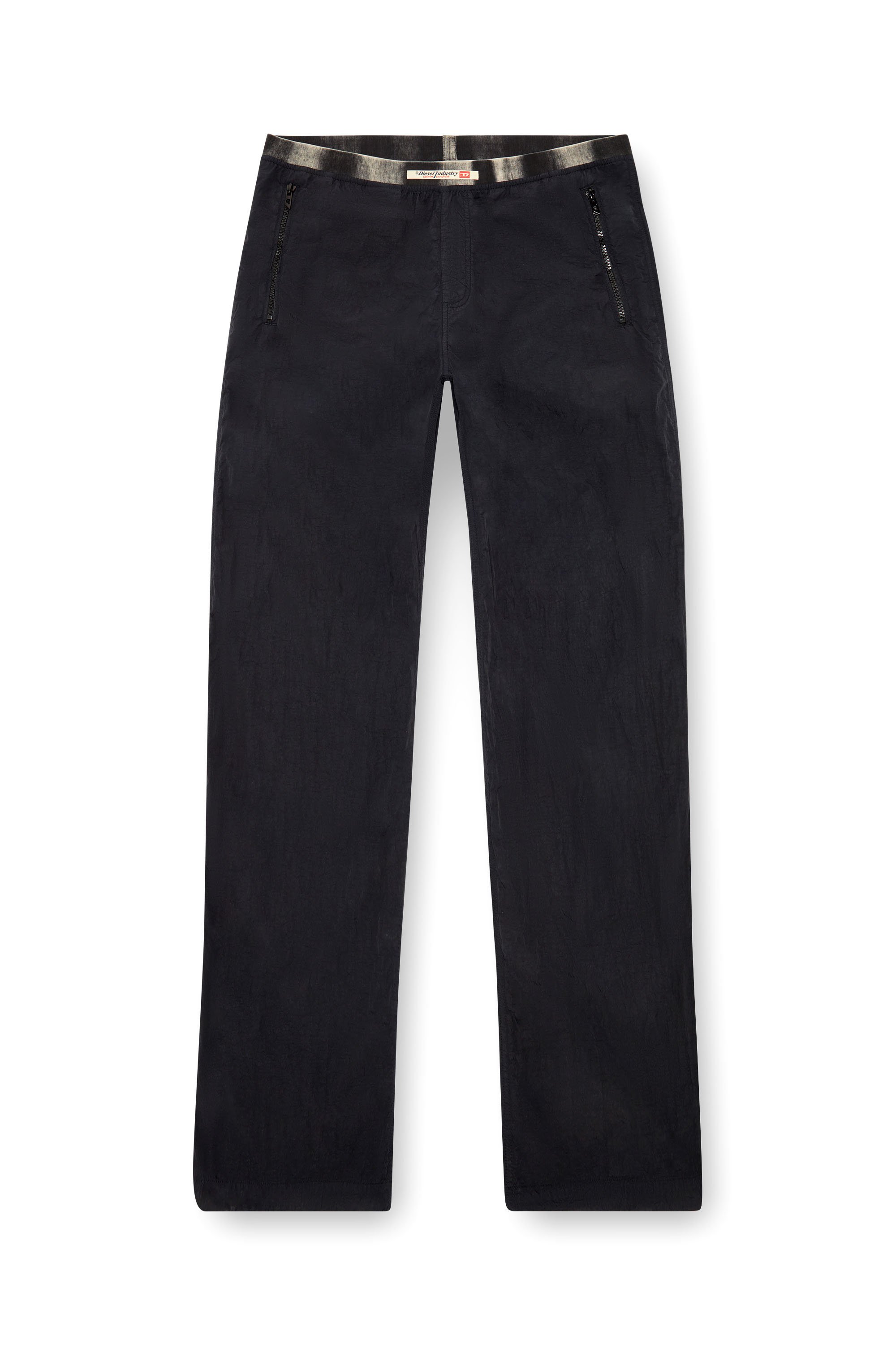 Diesel - P-POST, Man Lightweight pants in wrinkled nylon in Black - Image 3