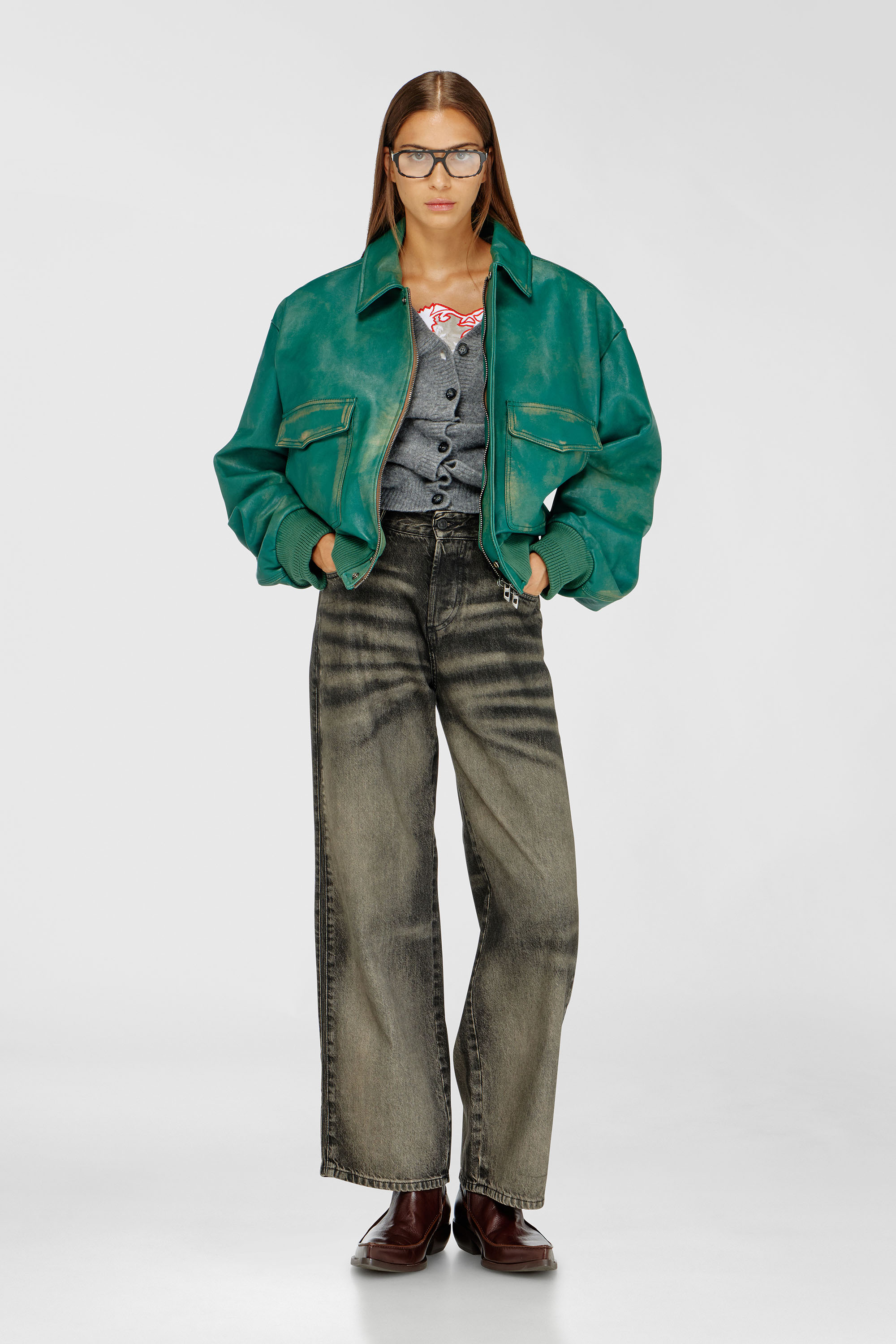 Diesel - Unisex's Relaxed Jeans 1982 D-Hakou 09R33, Black/Dark grey - 2
