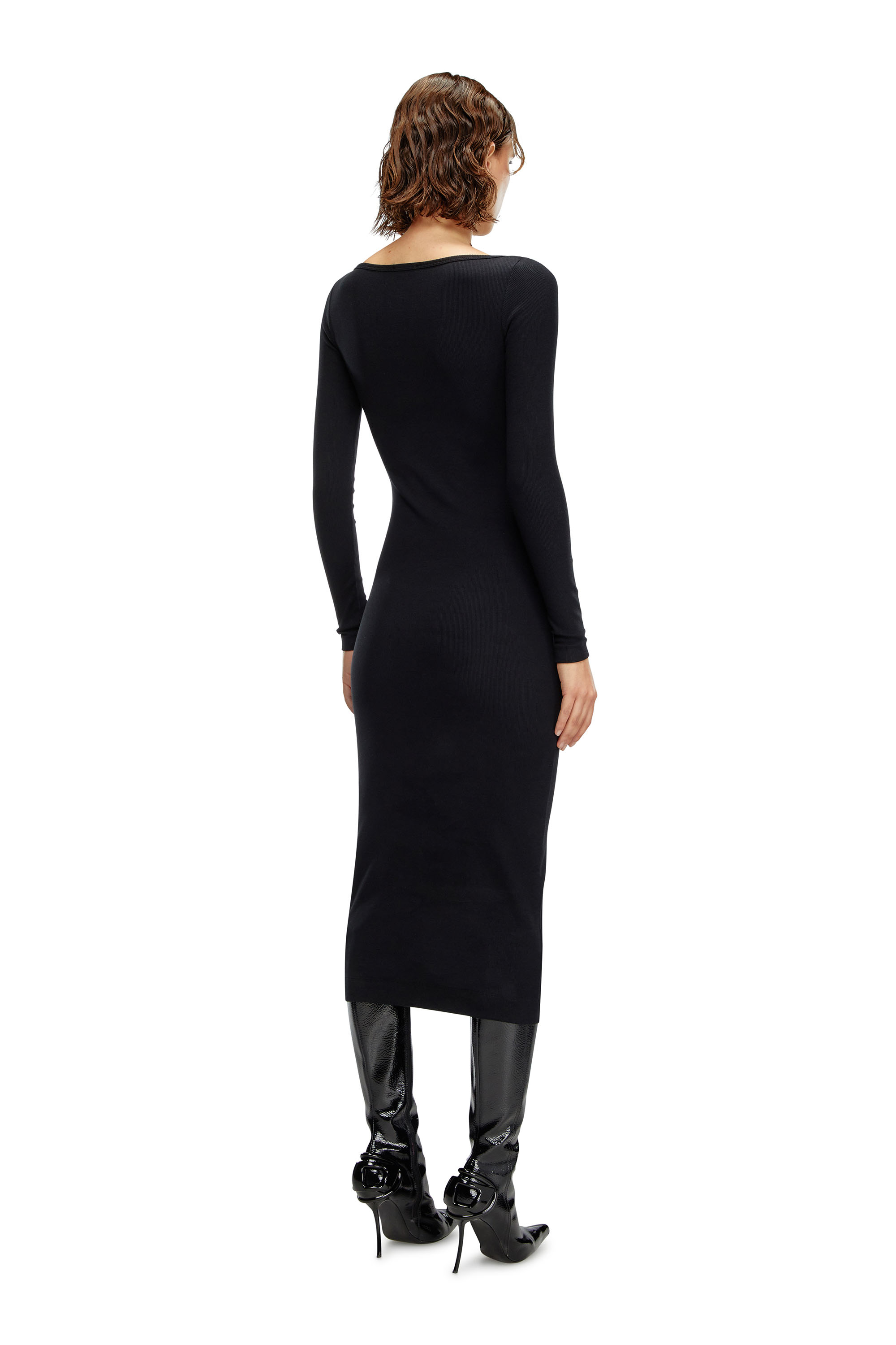 Diesel - D-BALLET-D, Woman Scoop-neck midi dress in Black - Image 2