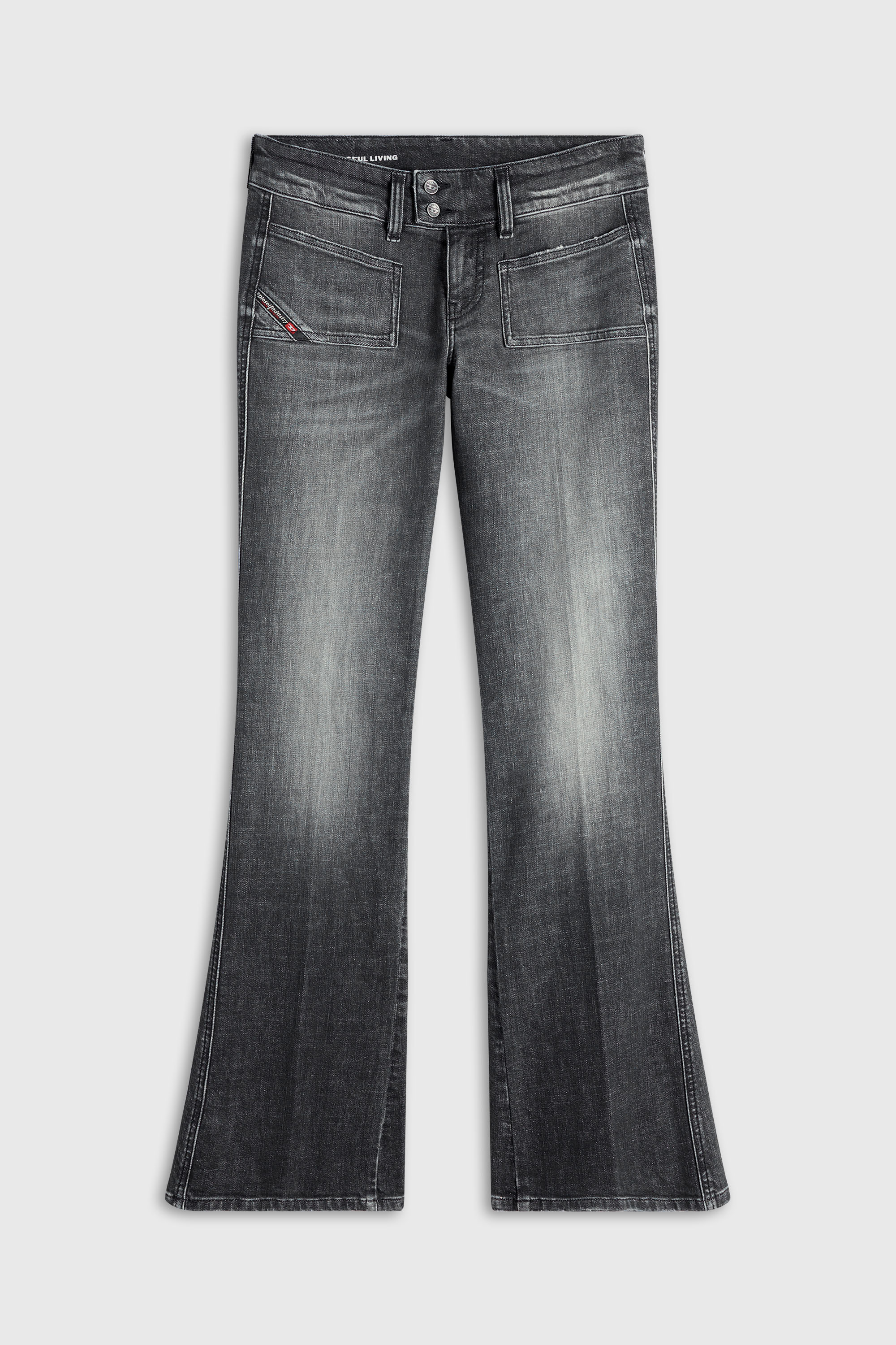 Diesel - Woman's Bootcut Jeans D-Hush 0CIAU, Black/Dark grey - 6