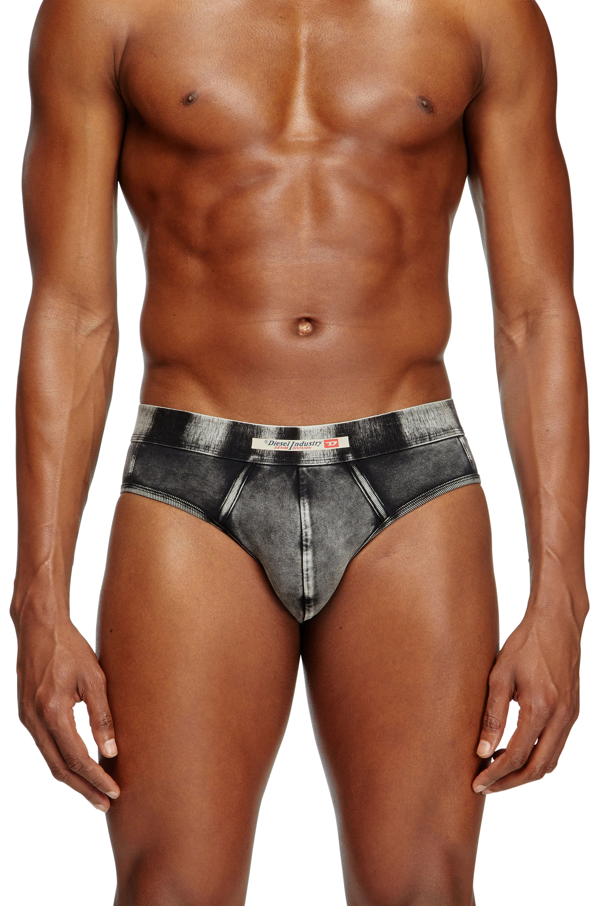 Diesel - ANDRE-DNM, Man's Denim-effect briefs in Black - 3
