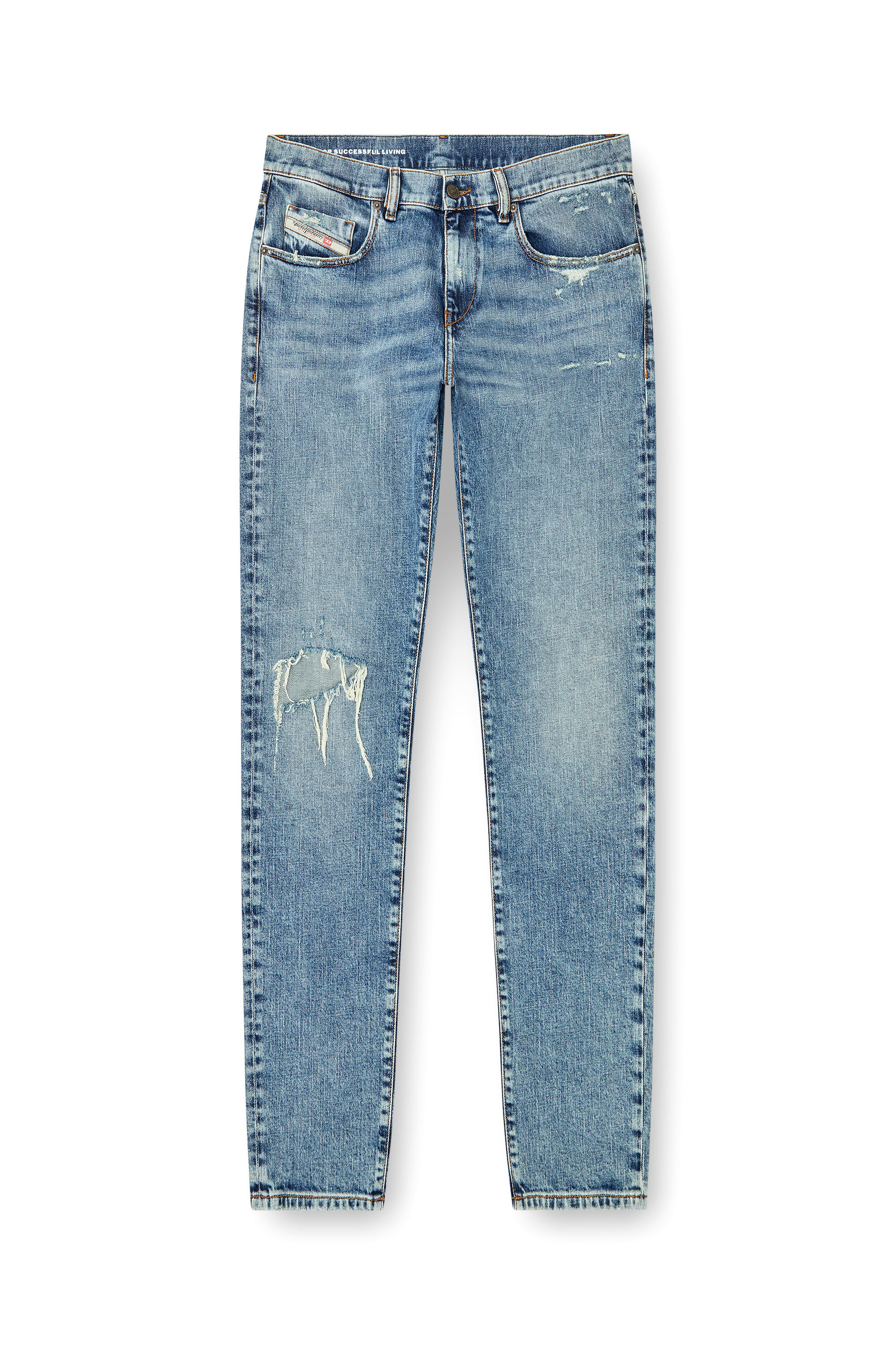 Slim Jeans 2019 D-Strukt 09L34, Light Blue Diesel - Man's Slim Jeans 2019 D-Strukt 09L34, Light Blue - 2