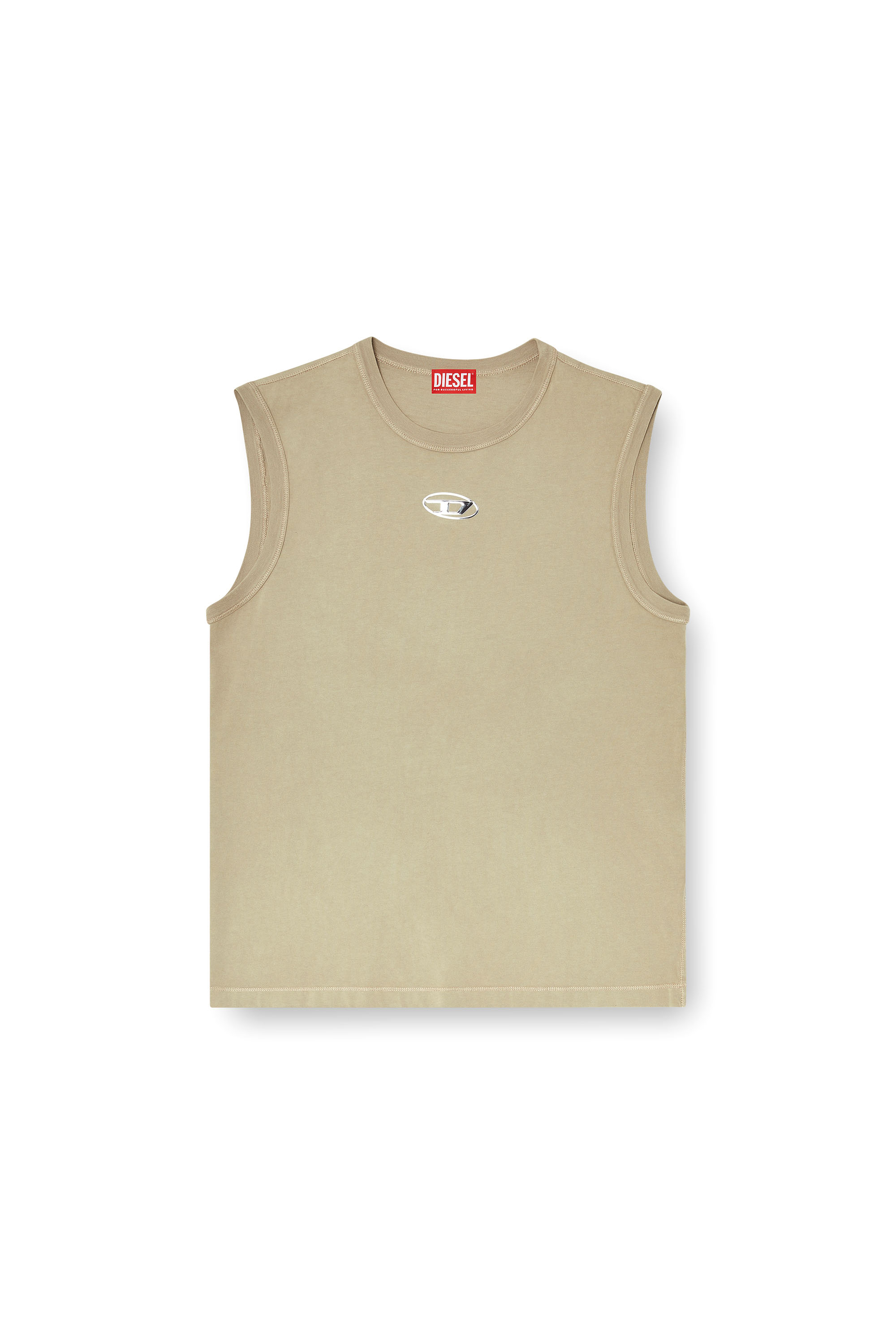 Diesel - T-BISCO-IOD, Man's Cotton tank top with metallic Oval D in null - 3