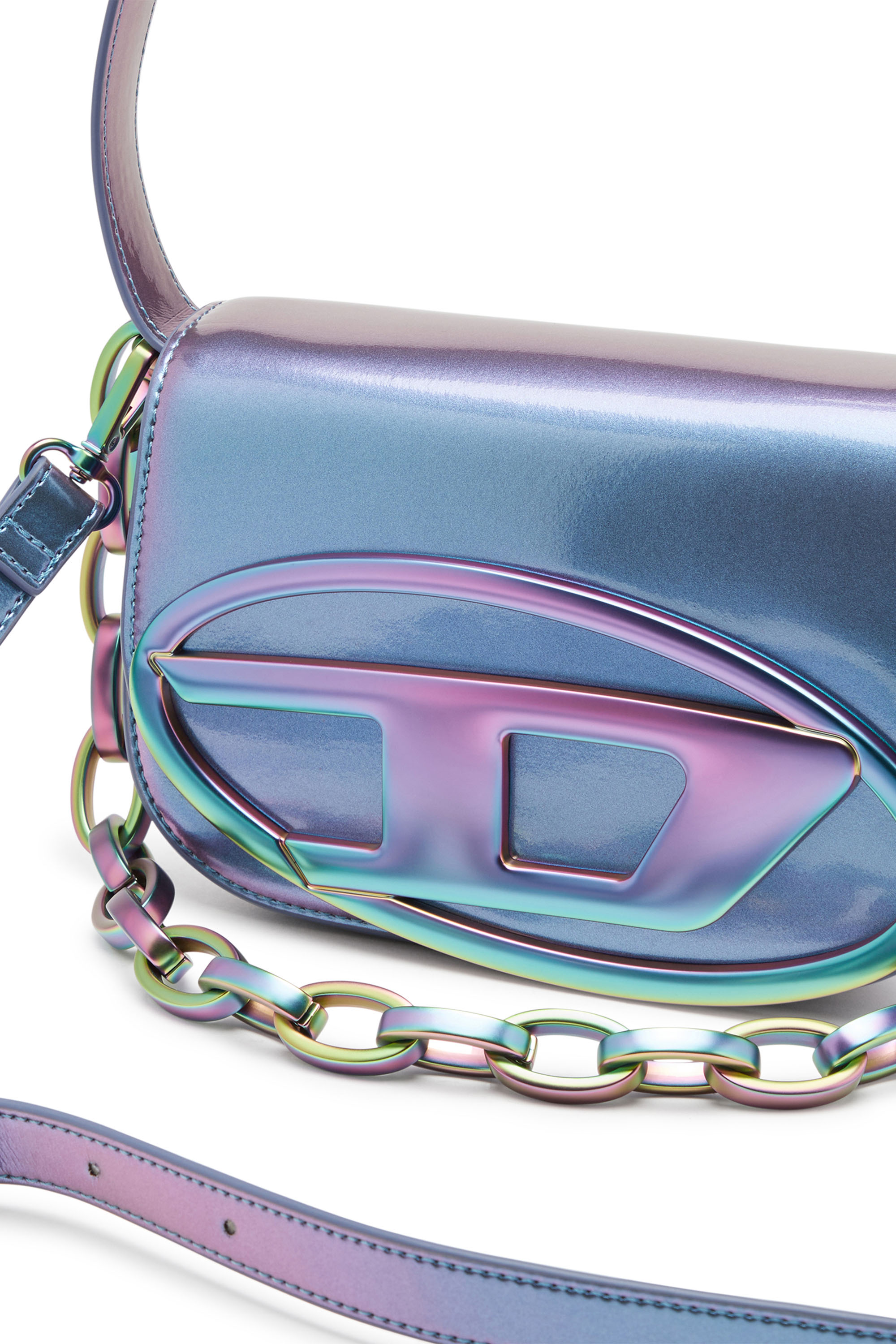 Diesel - 1DR, Woman 1DR-Iconic shoulder bag with iridescent effect in Blue - Image 5