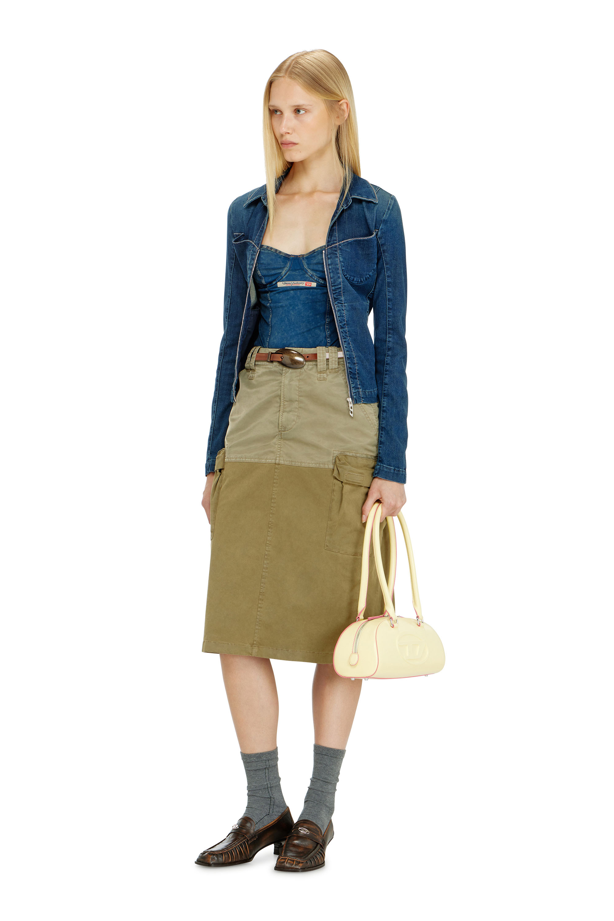 Diesel - O-DELE, Woman's Cargo midi skirt in cotton and nylon in null - 1