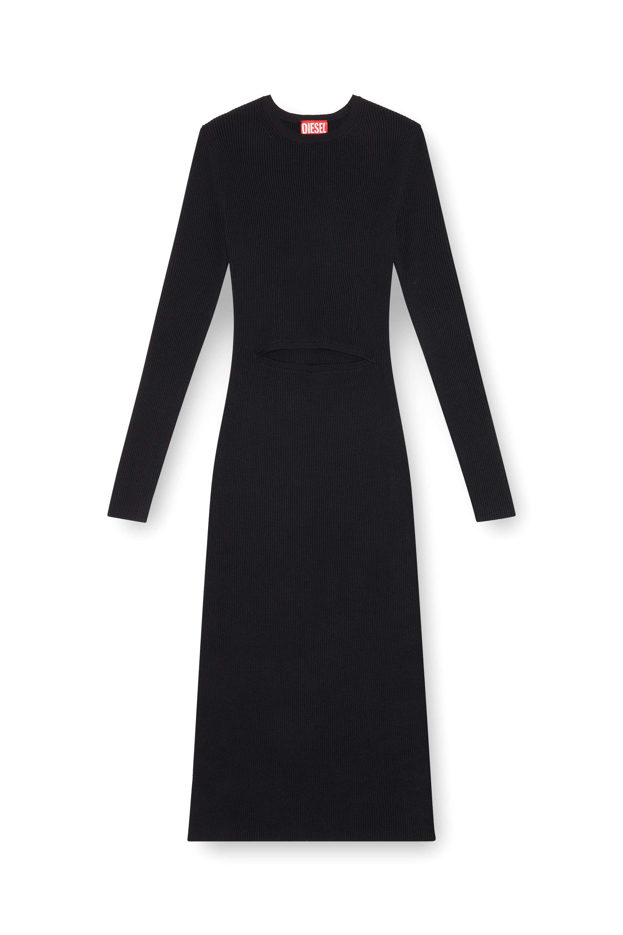 Diesel - M-PELAGOS, Woman Wool-blend dress with cut-out in Black - Image 3