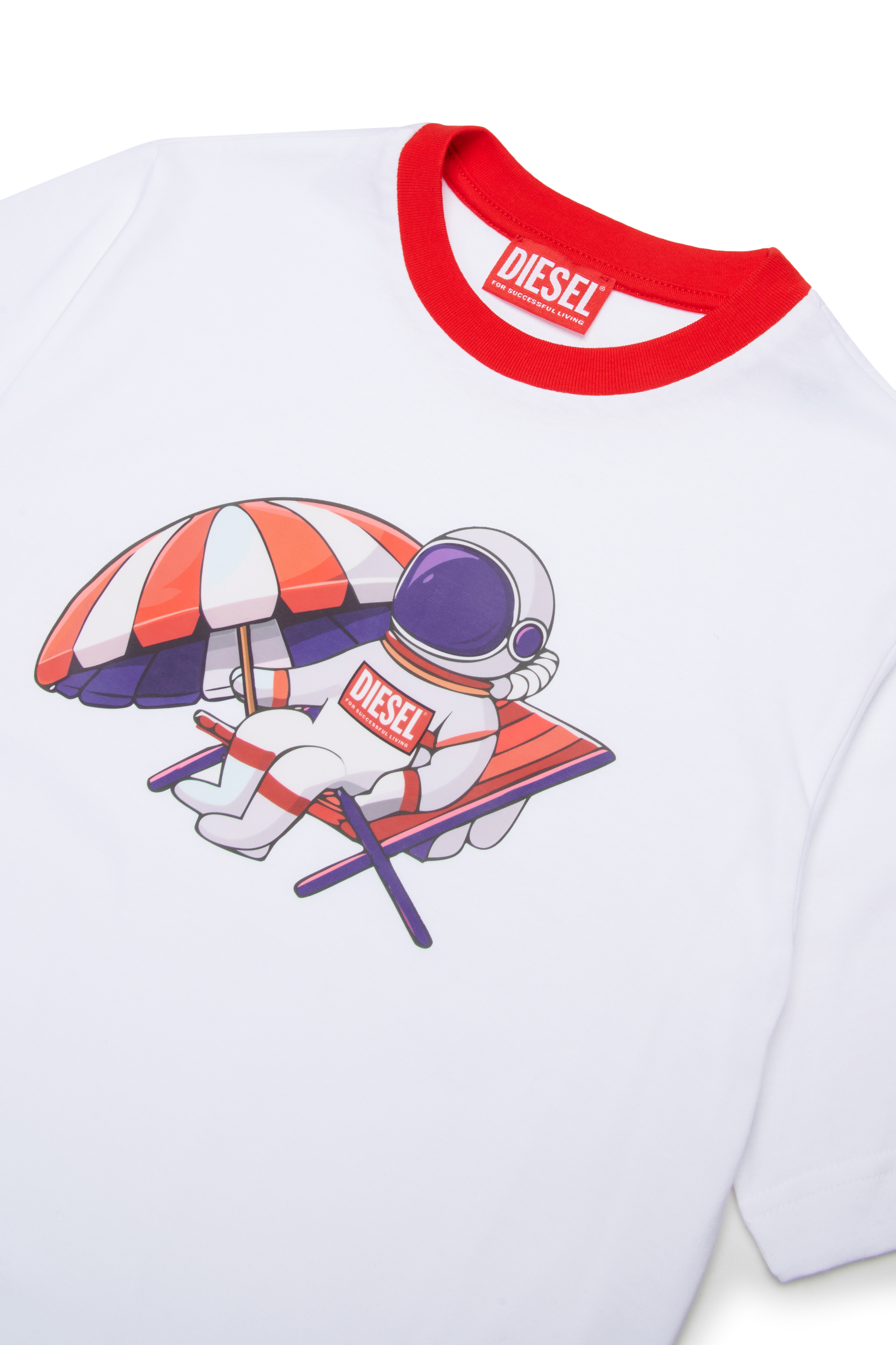 Diesel - MTSPACY OVER, Man's Ring T-shirt with astronaut graphic in White - 3