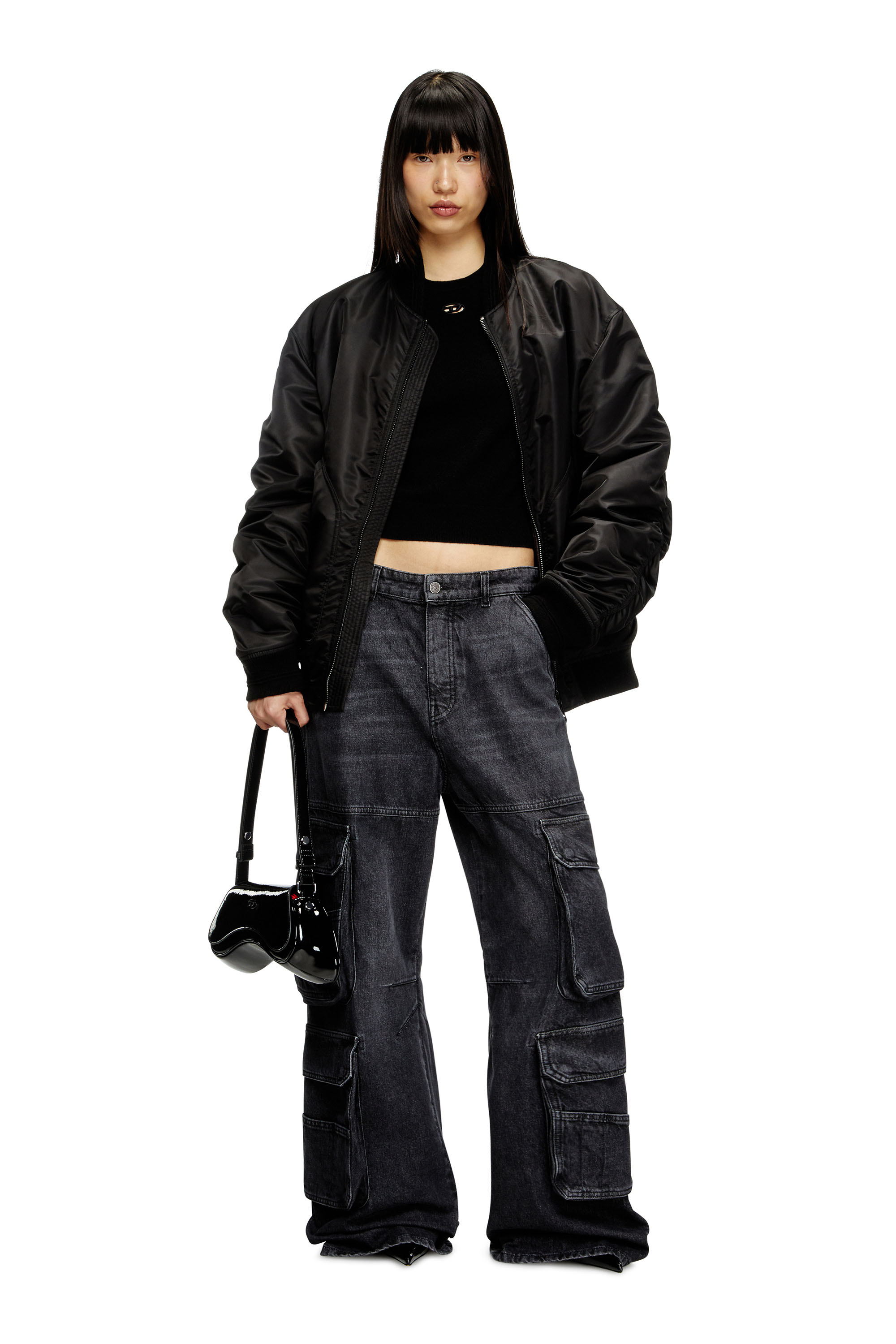 Diesel - PLAY CROSSBODY, Woman's Play-Crossbody bag in glossy PU in Black - 7