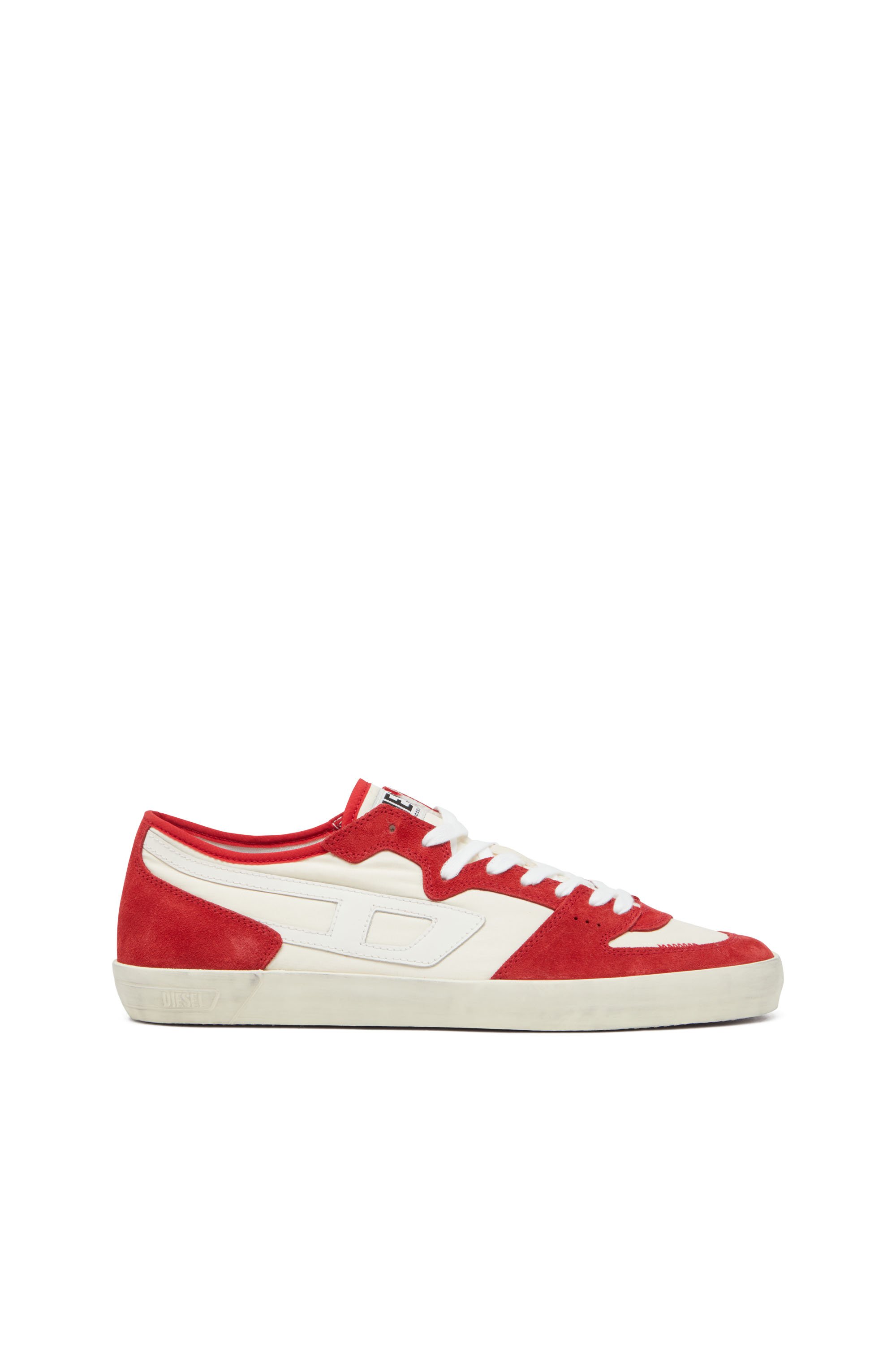 Diesel - S-LEROJI D-1 LOW, Man's Sneakers in padded ripstop and suede in Red/White - 1