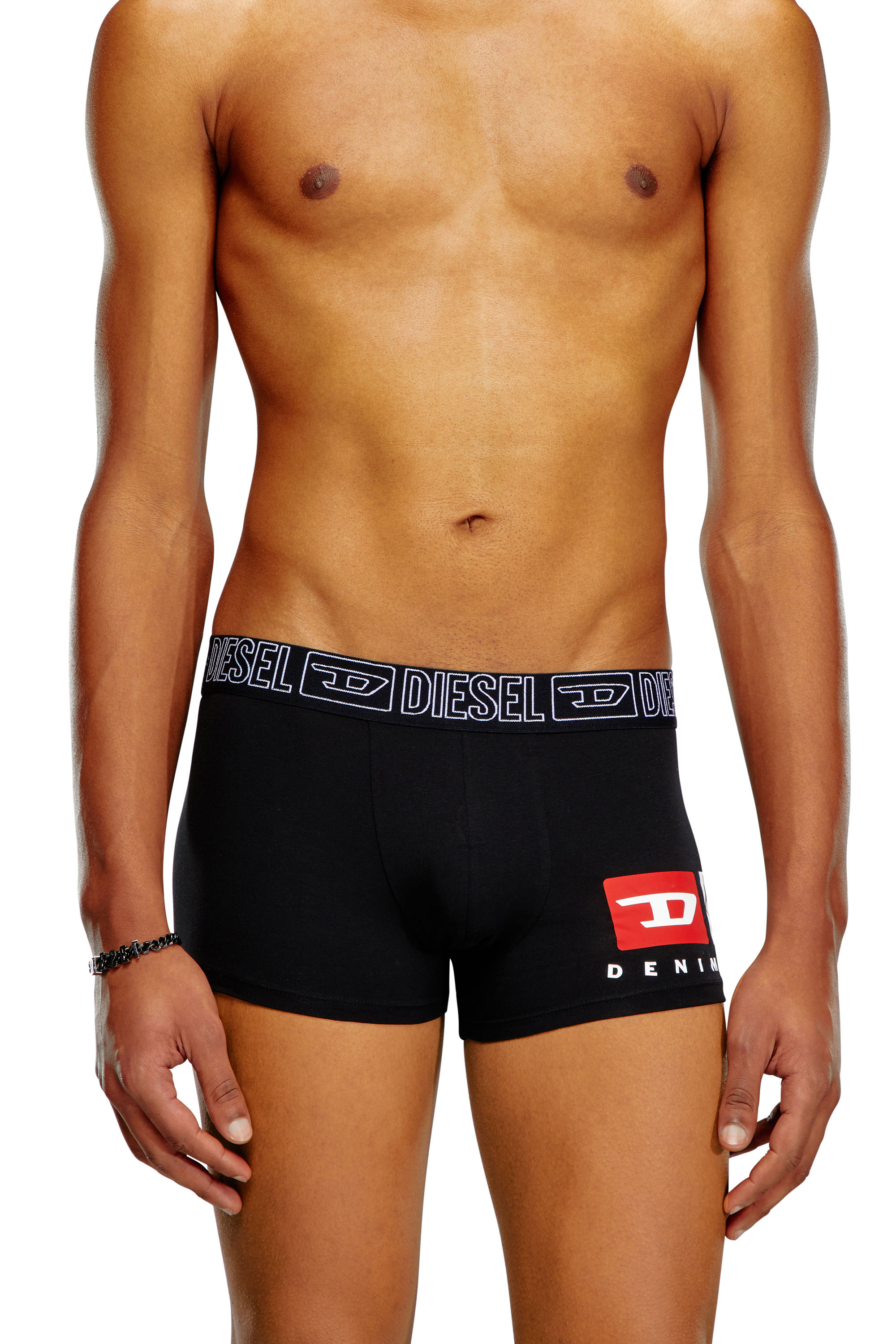 Diesel - UMBX-DAMIEN, Man's Boxer briefs with logo outline waist in Black - 3
