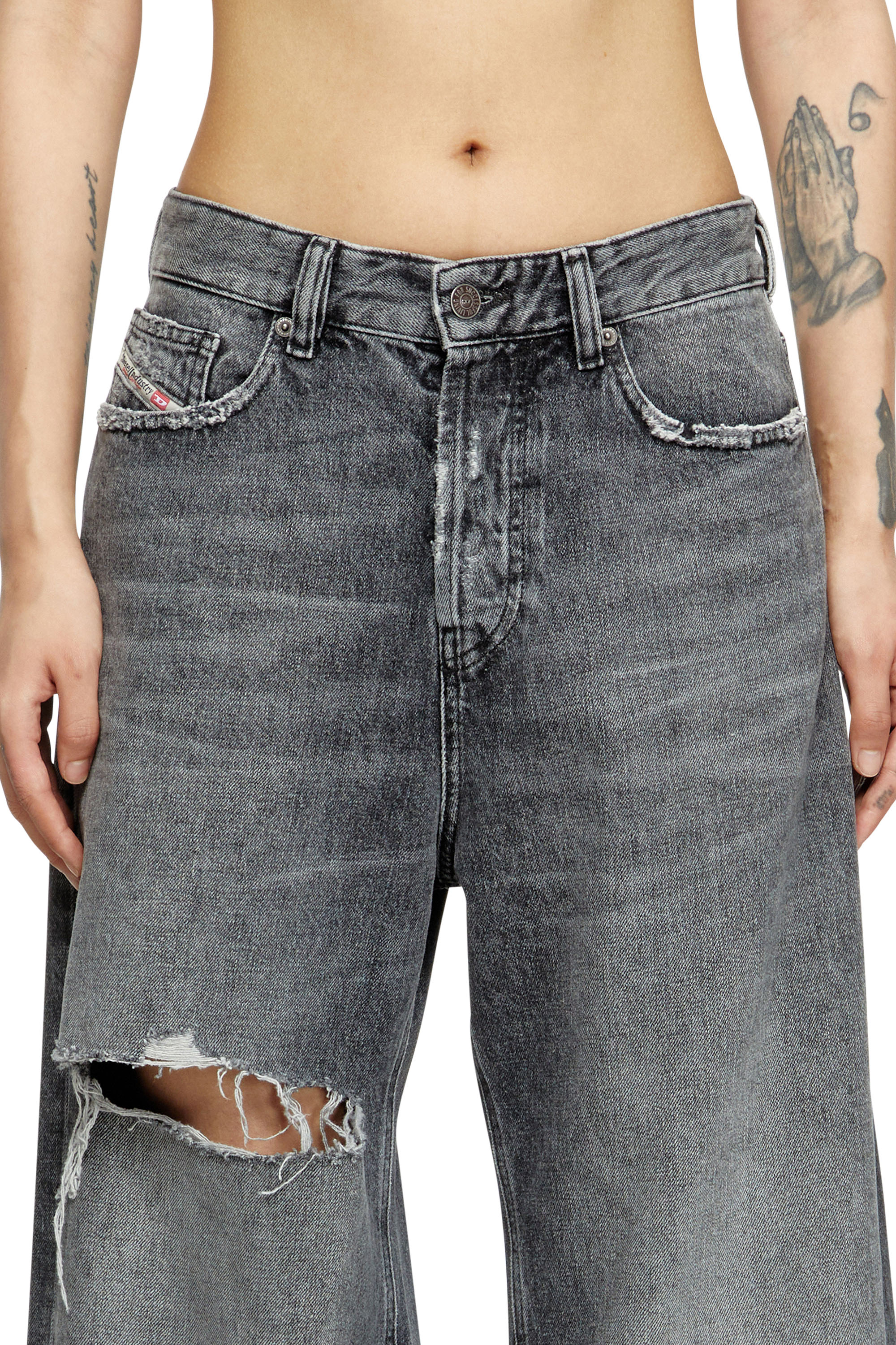 Diesel - Woman's Relaxed Jeans 1996 D-Sire 007X4, Black/Dark grey - 4