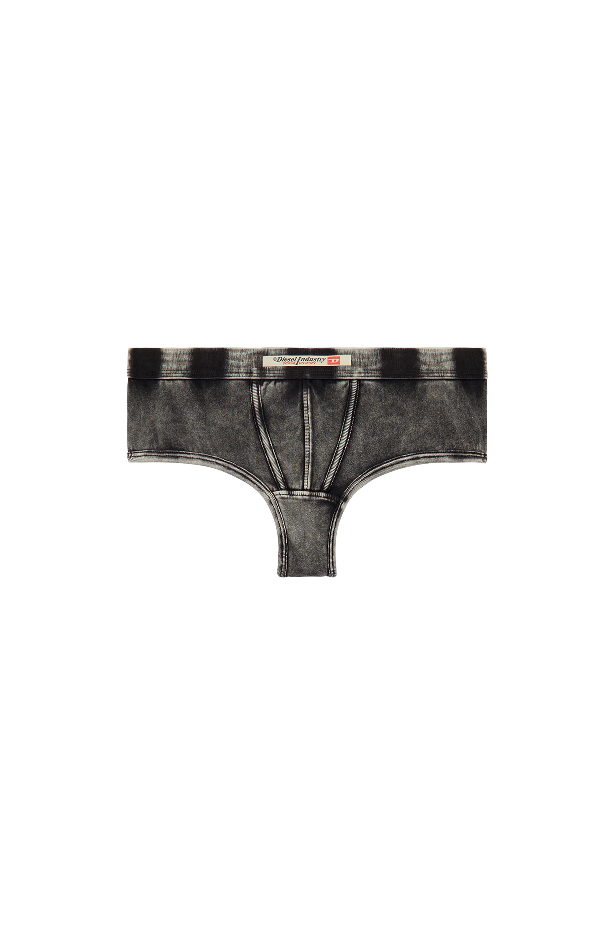 Diesel - UFPN-CLODIA, Woman's Briefs in denim-effect jersey in Black - 2