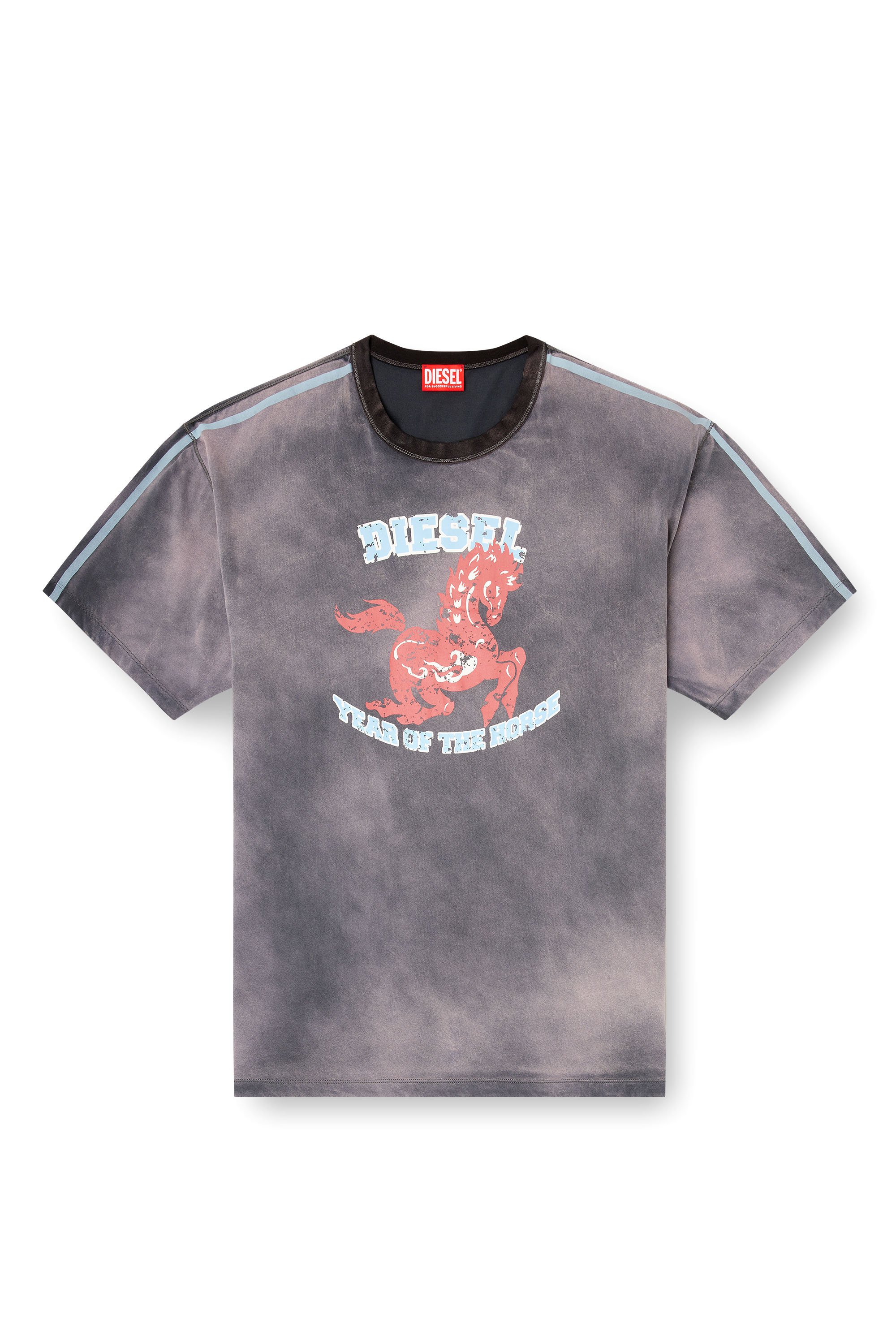 Diesel - CL-T-BOXT-HORSE, Man's Cotton T-shirt with horse graphic print in Grey - 3