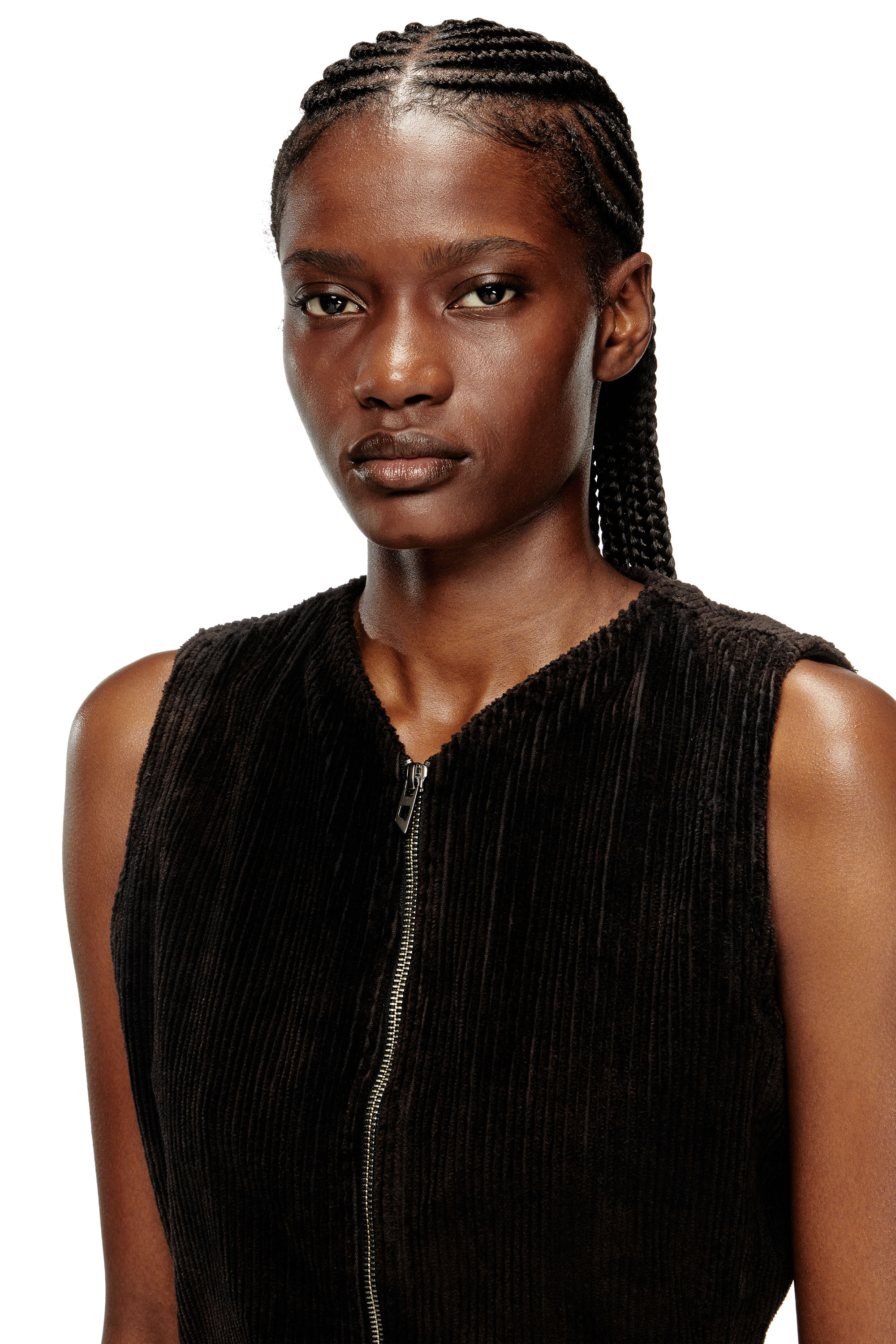 D-ENEA, Black Diesel - D-ENEA, Woman's Cotton mini dress with front zipper in Black - 5