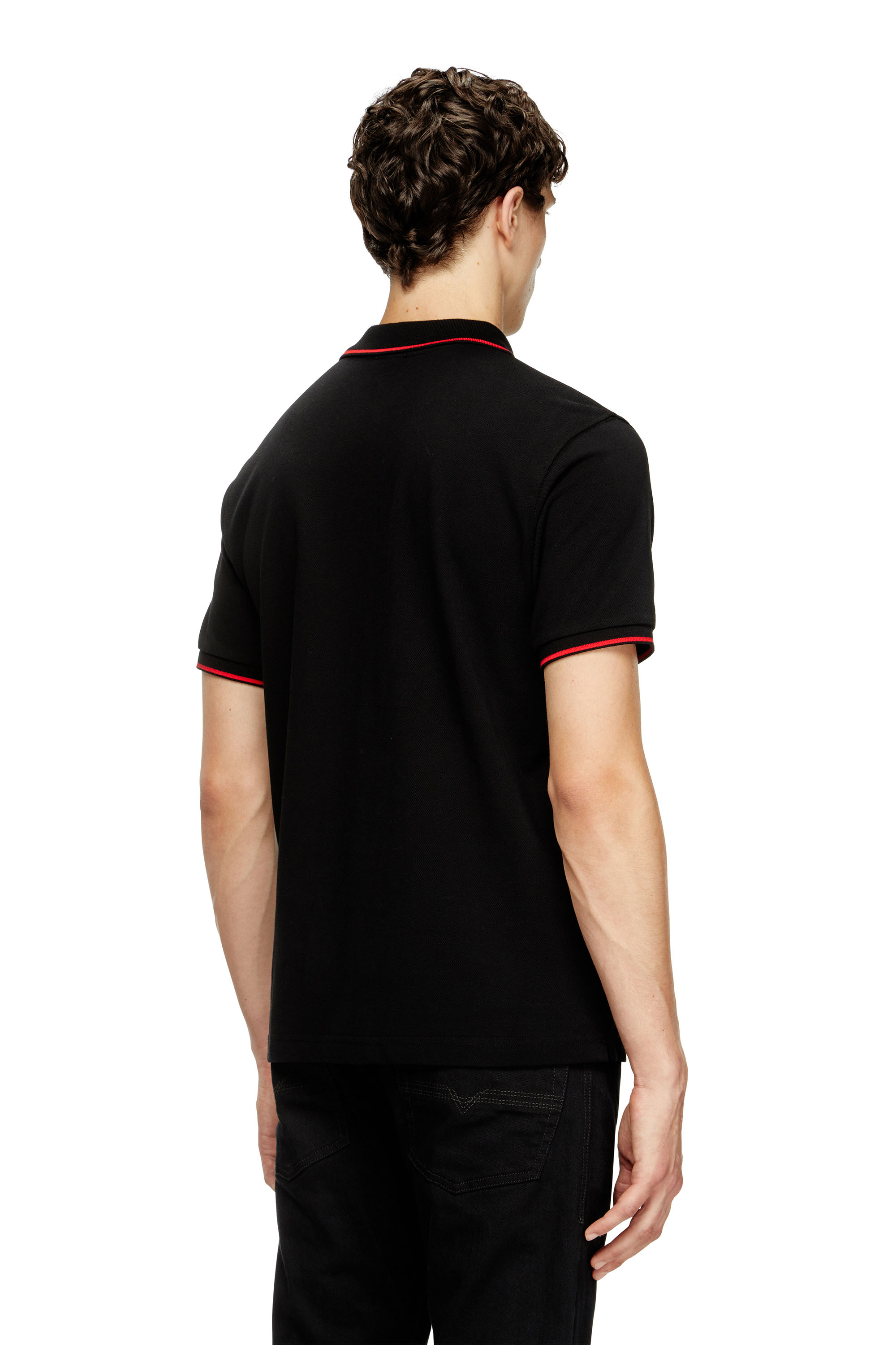 Diesel - T-FERRY-MICRODIV, Man's Polo shirt with micro Diesel embroidery in Black - 2
