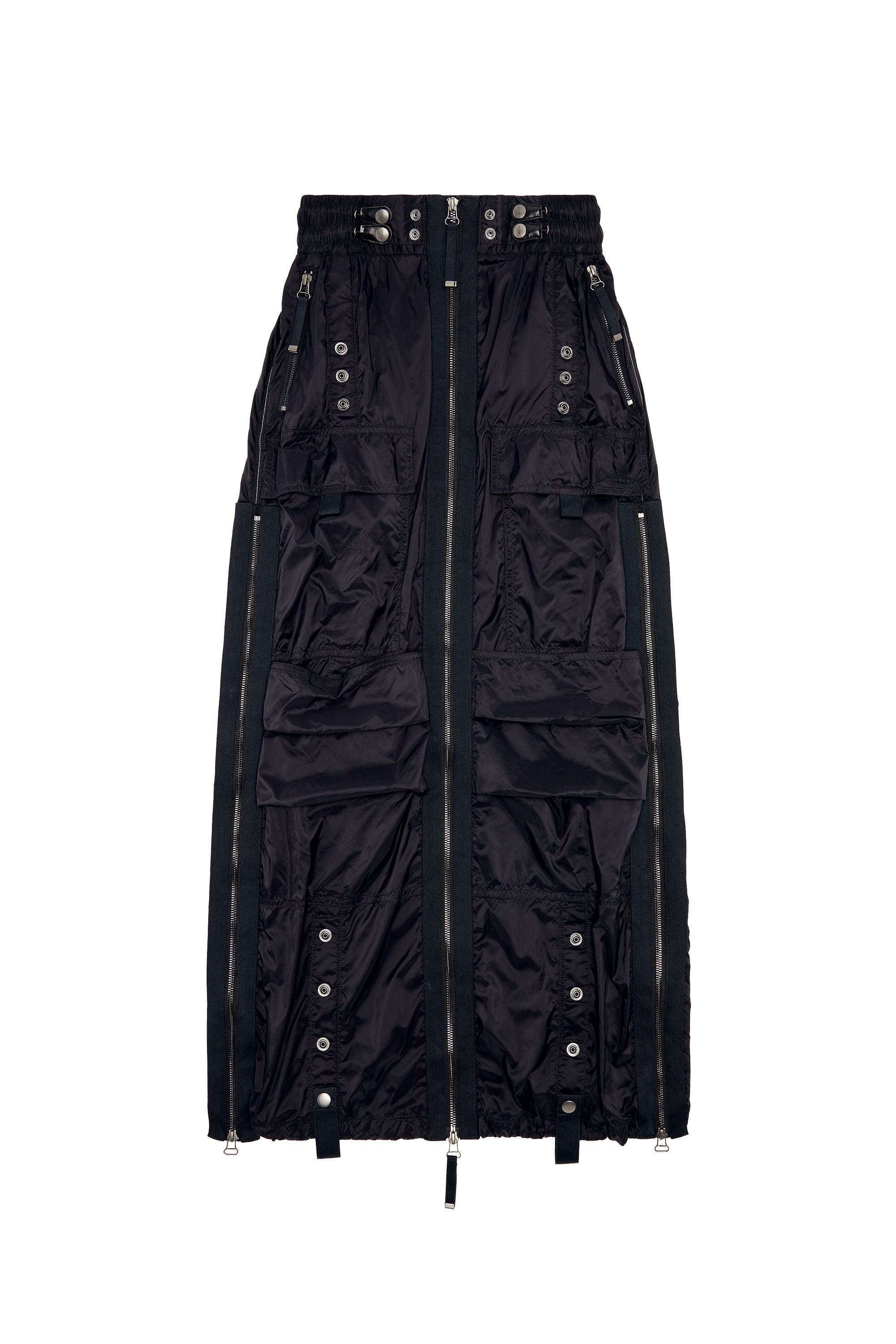 Diesel - O-CREP, Woman Long skirt with cargo pockets in Black - Image 5