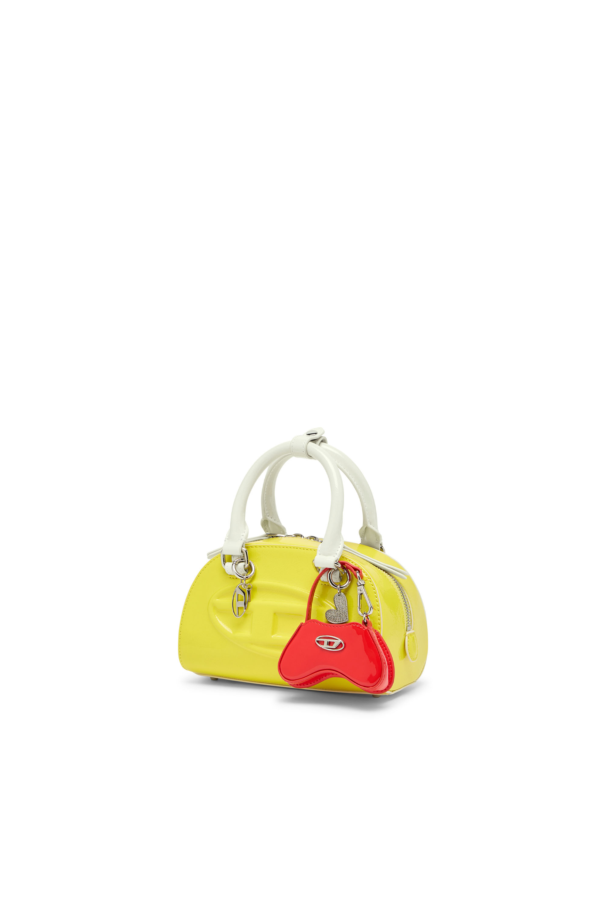 Diesel - 1DR DOME CROSSBODY, Woman's 1DR Dome-Small bowling bag with naplak effect in Yellow - 2