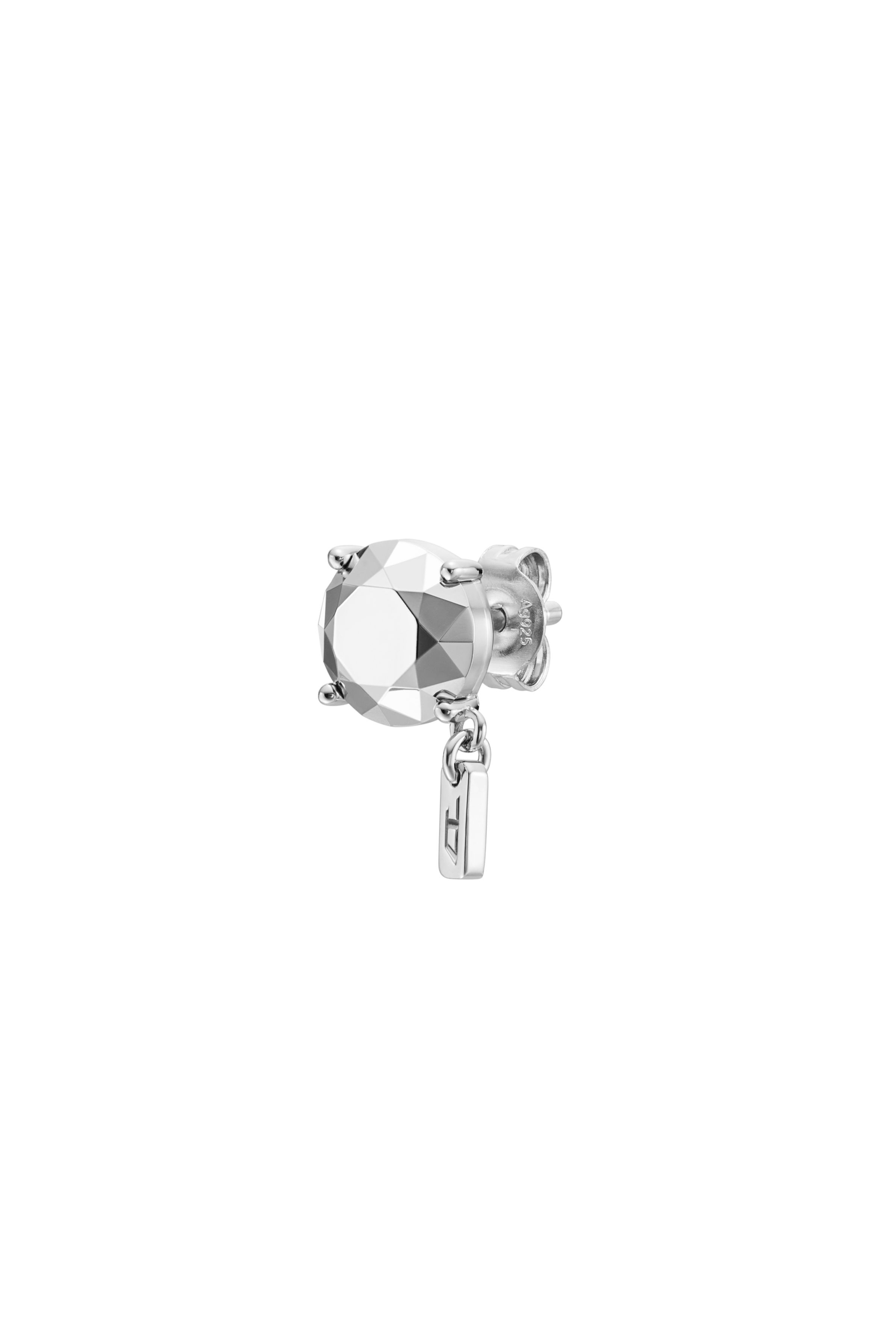 Diesel - DL1352040 JEWEL, Woman Diamond Cut Sterling Silver Stud Earring in Silver - Image 2