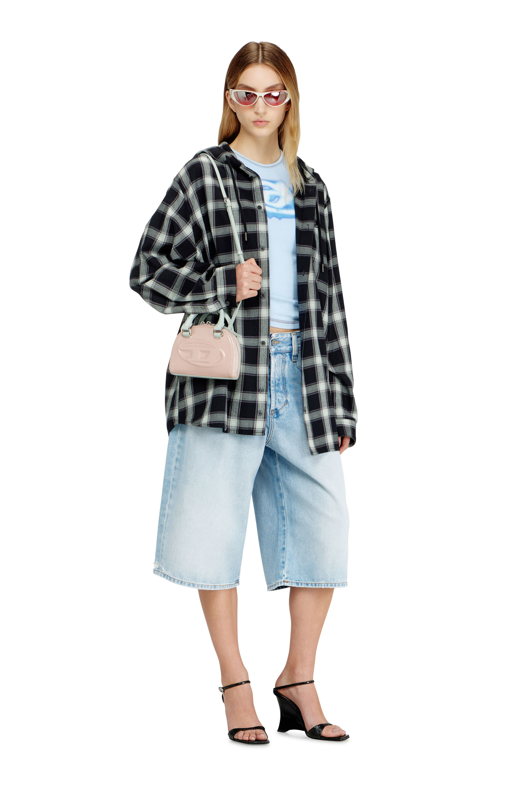 Diesel - 1DR DOME CROSSBODY XS, Woman's 1DR Dome-Mini crossbody bag with naplak effect in Pink - 1