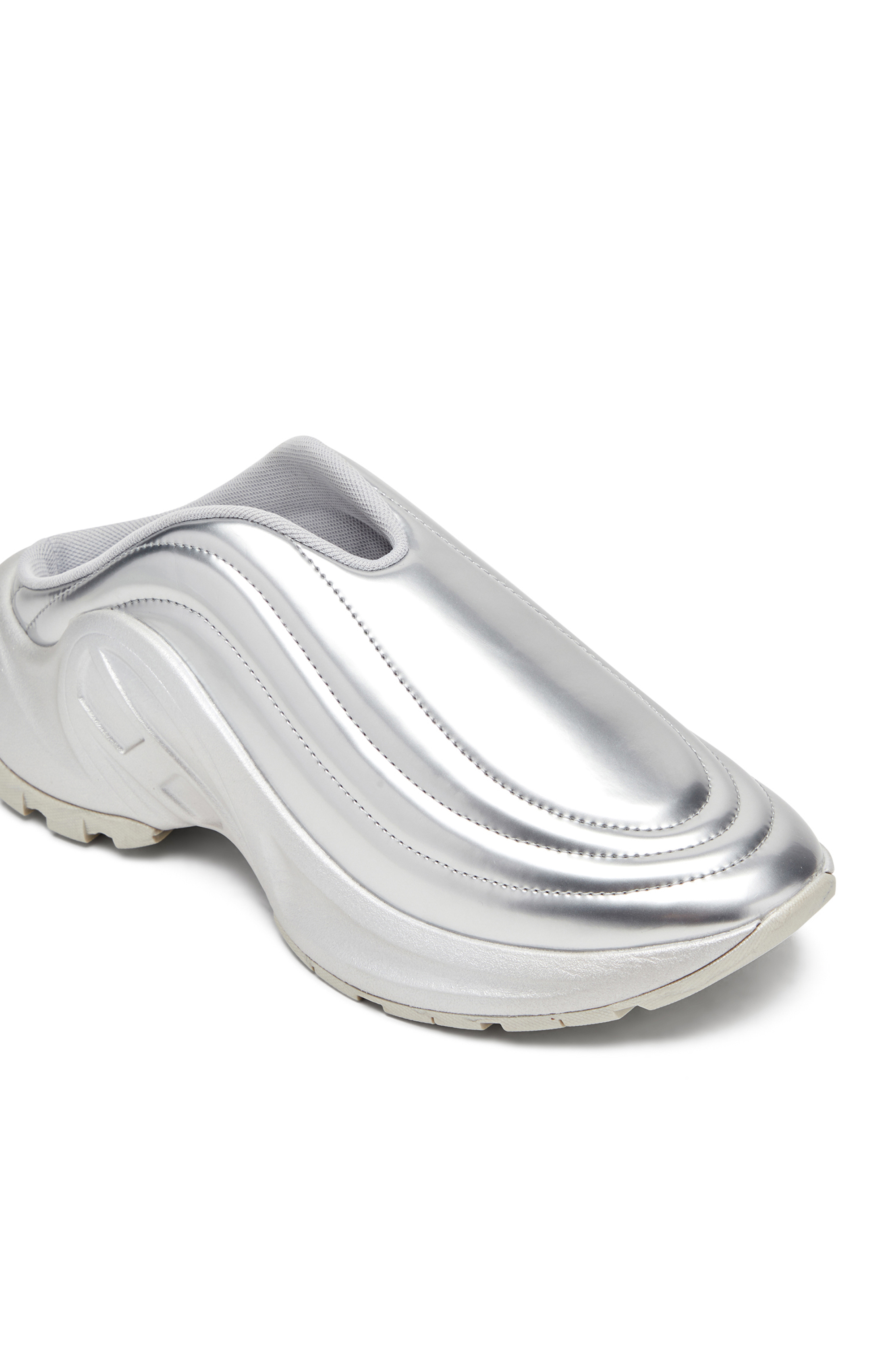 Diesel - S-D-RUNNER MULE X, Unisex's Metallic mules in Silver - 7