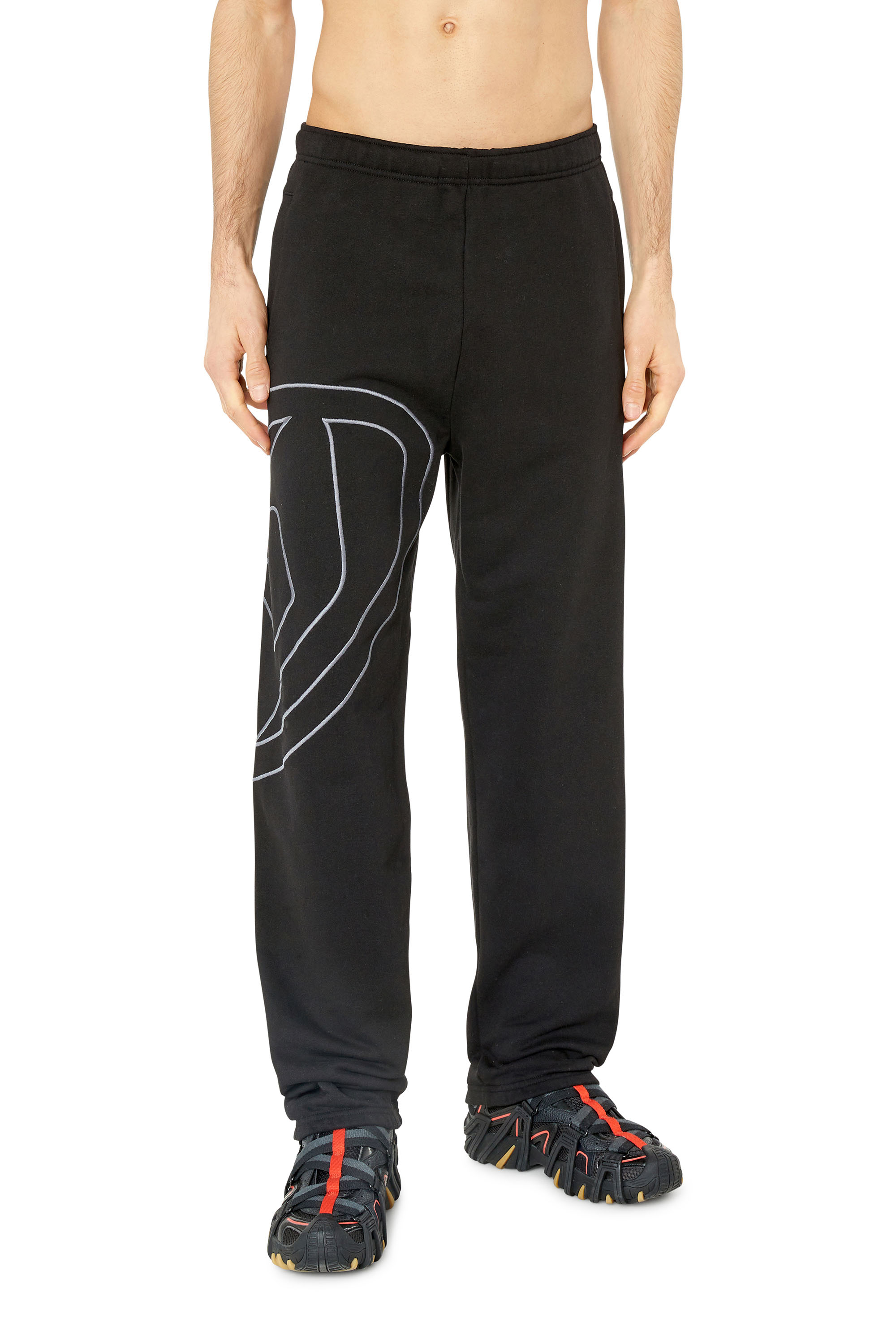 Diesel - P-MARKY-MEGOVAL, Man Sweatpants with maxi D logo in Black - Image 1