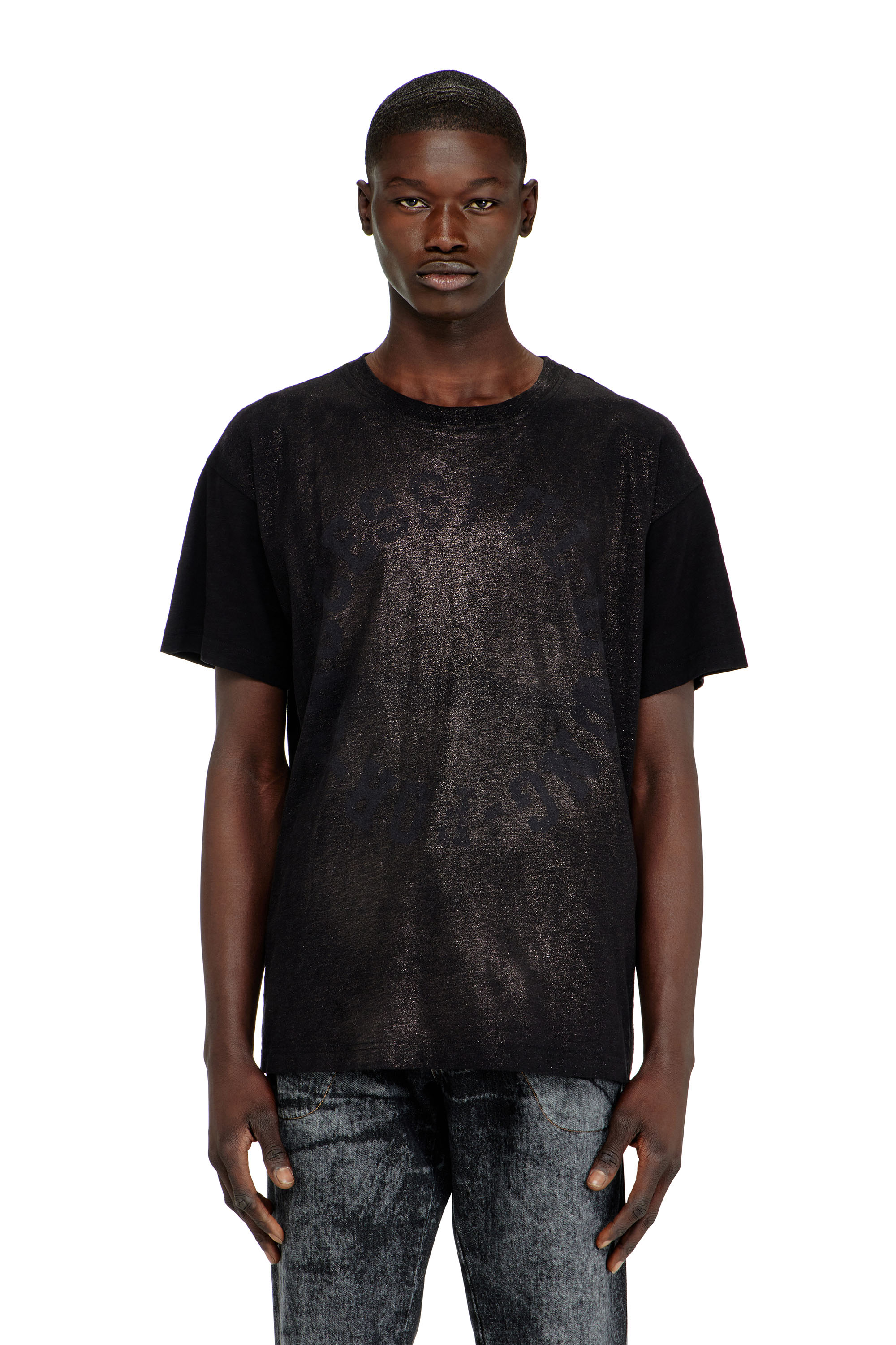 Diesel - T-NORM-AA2, Man's Cotton crew-neck T-shirt with foil print in null - 1