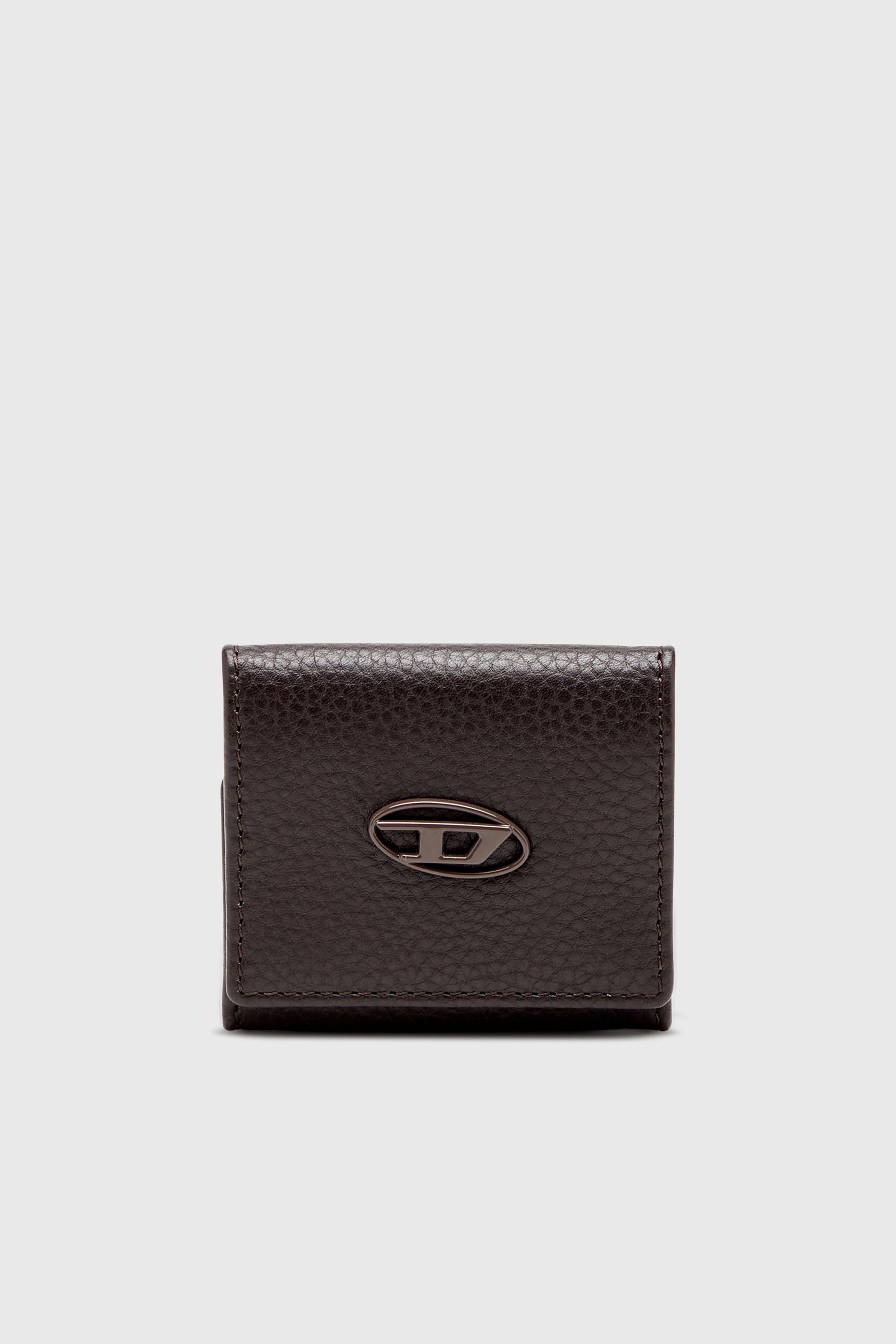Diesel - HISSU EVO COIN CASE, Man's Coin purse in grainy leather in Dark Brown - 1