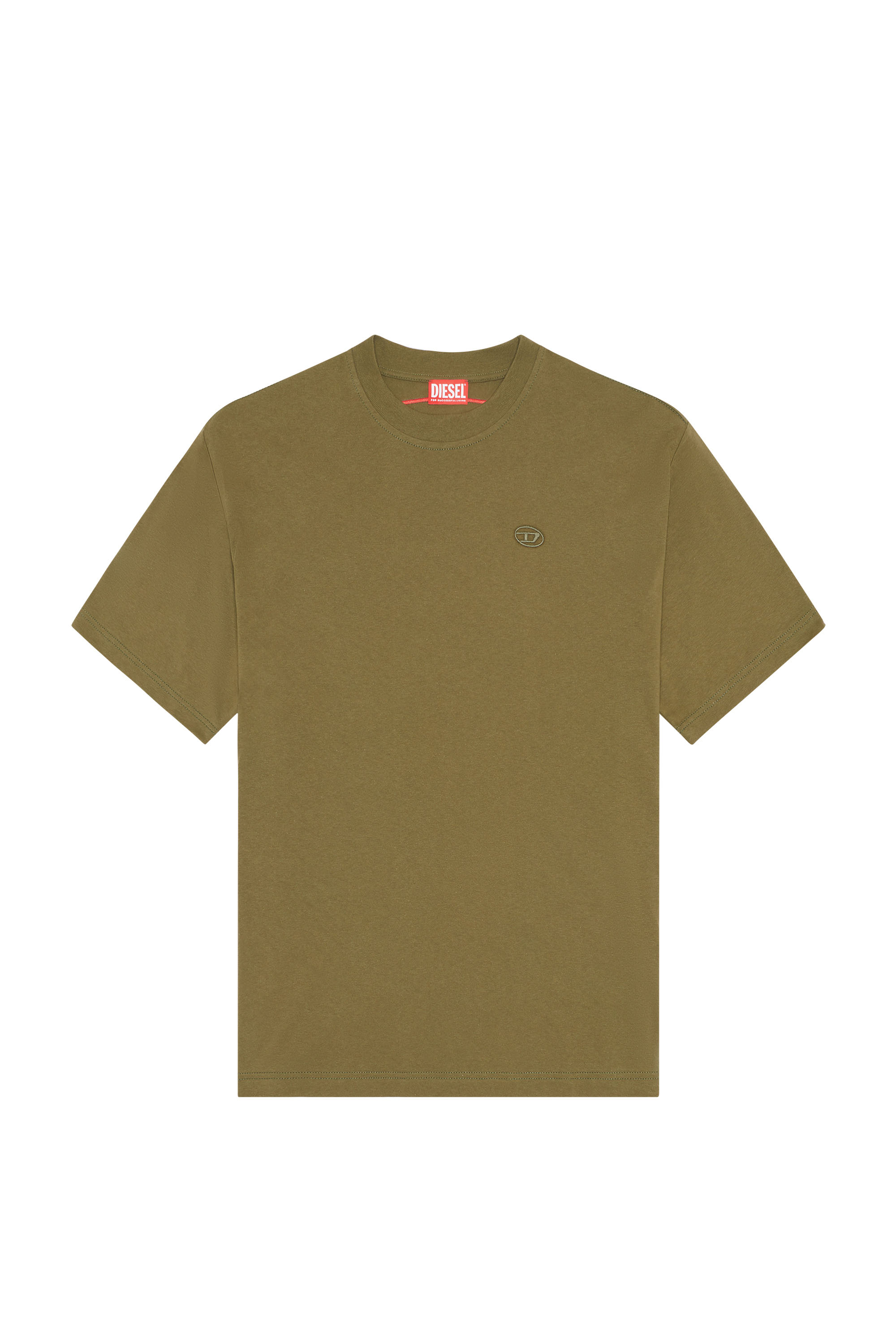 Diesel - T-BOGGY-MEGOVAL-D, Man T-shirt with maxi oval D embroidery in Green - Image 3