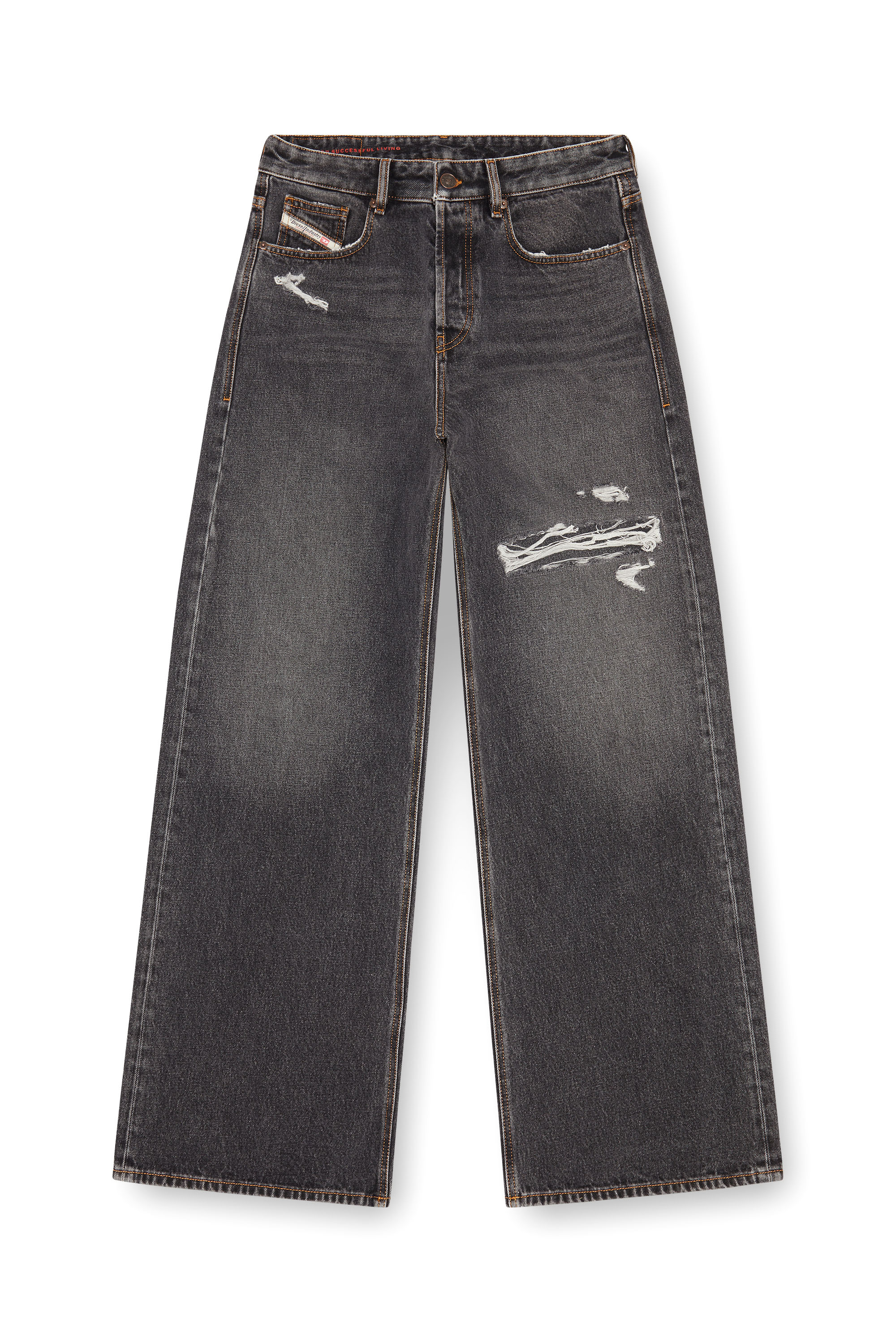 Diesel - Man's Relaxed Jeans D-Rise 007F6, Black/Dark grey - 2
