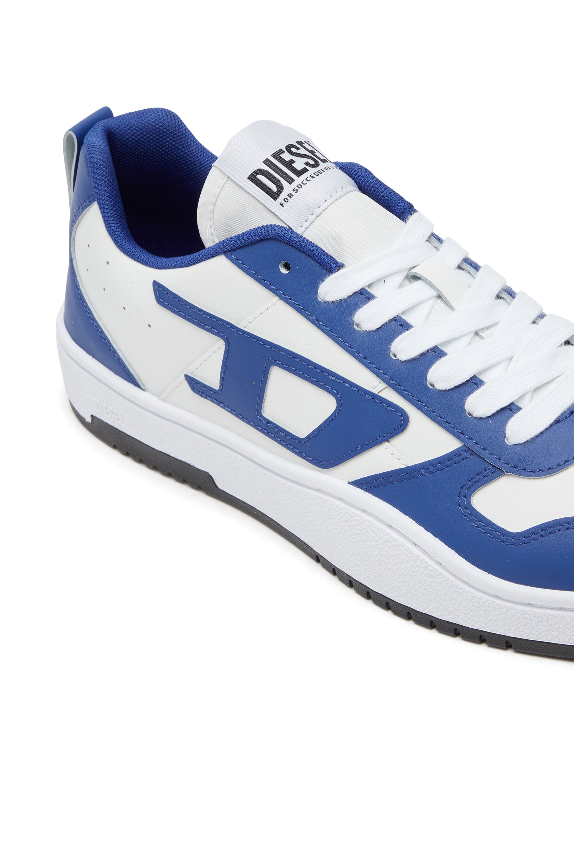 Diesel - S-UKIYO V2 LOW, Man's S-Ukiyo Low-Low-top sneakers in leather and nylon in White/Blue - 6