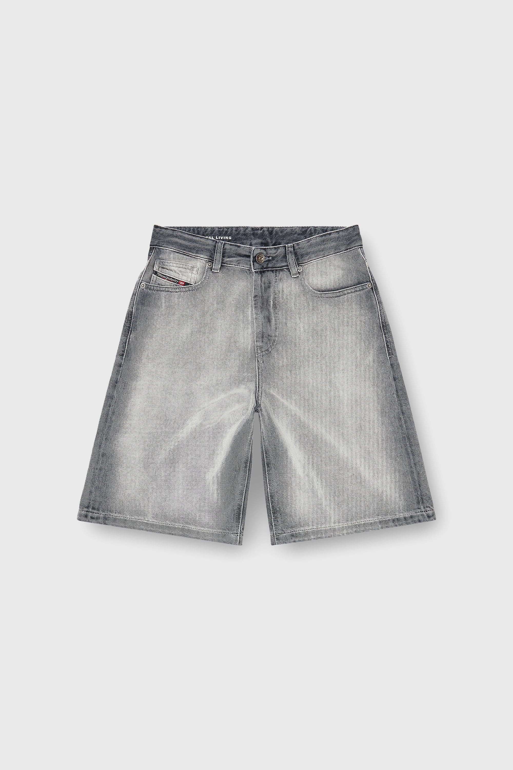 Diesel - DE-SIRE-SHORT-FSI, Woman's Shorts in soft skeleton denim in Grey - 2