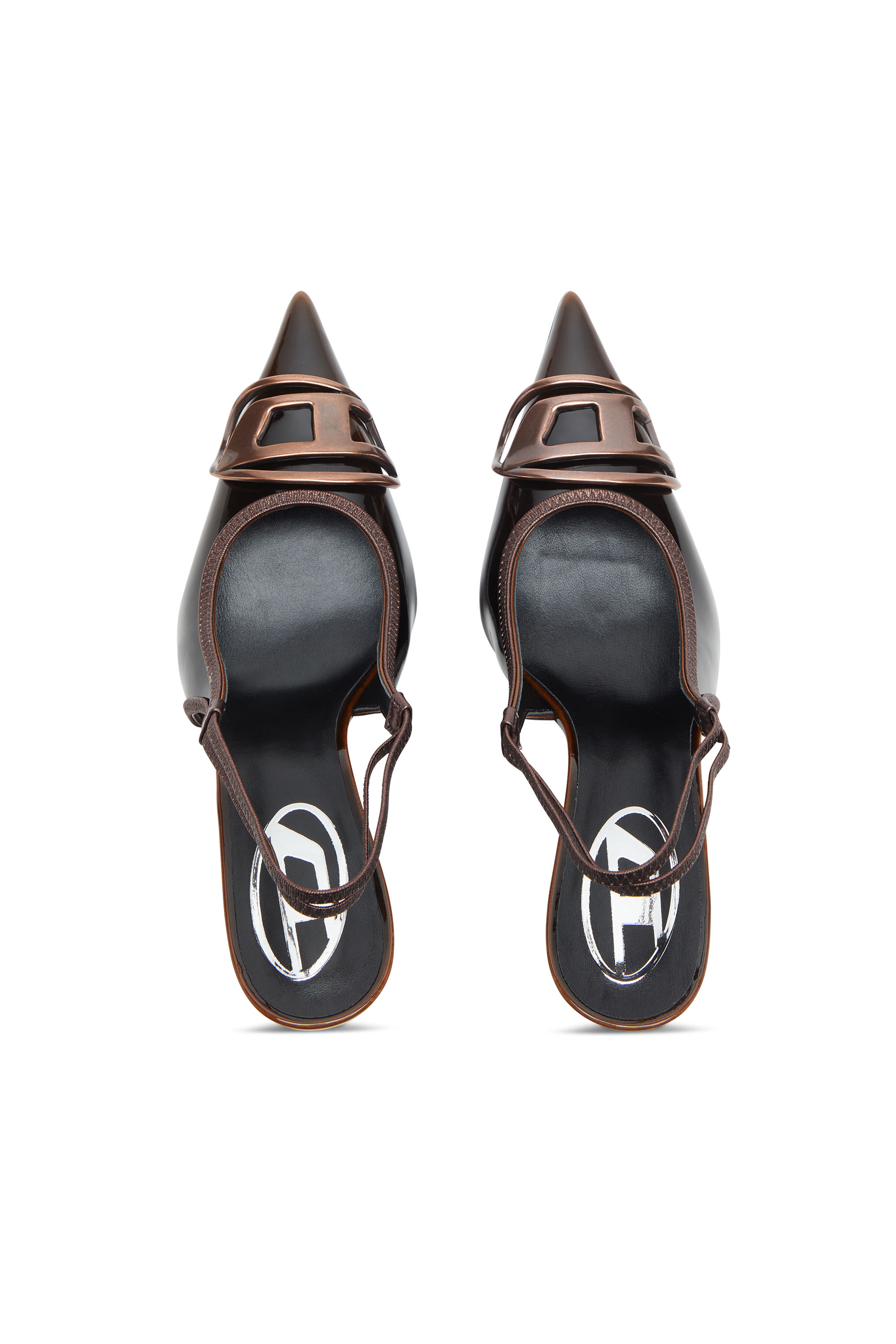 D-VENUS SB, Blue/Brown Diesel - D-VENUS SB, Woman's D-Venus-Patent slingback pumps with dégradé effect in Blue/Brown - 5