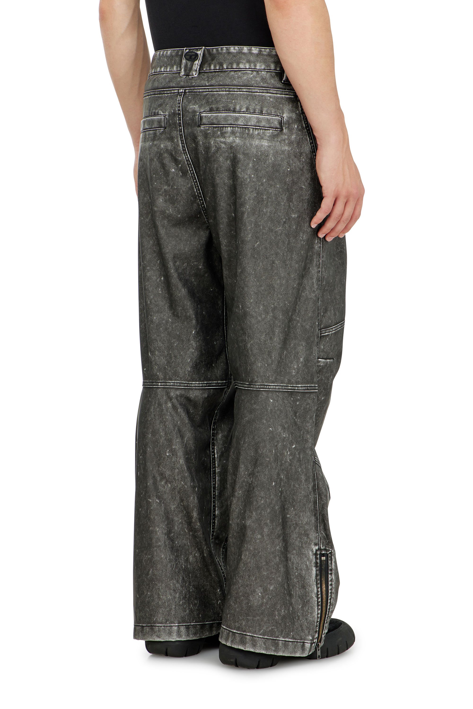 Diesel - P-DELLY-NJCJ, Man's Pants in distressed-effect bonded material in null - 3