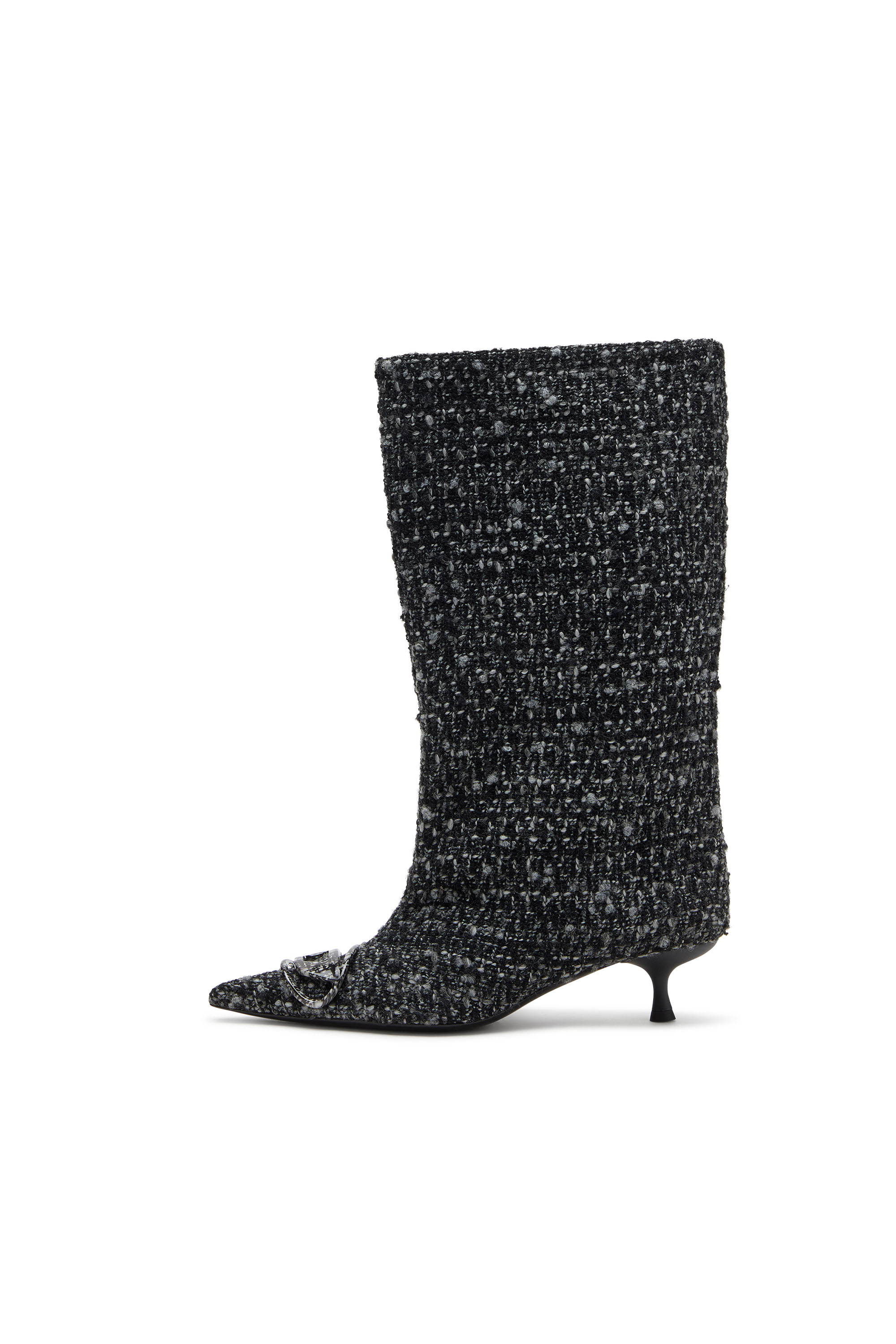 D-VENUS 40 KB TUBE, Black Diesel - D-VENUS 40 KB TUBE, Woman's D-Venus-Bouclé  knee-high boots in Black - 6