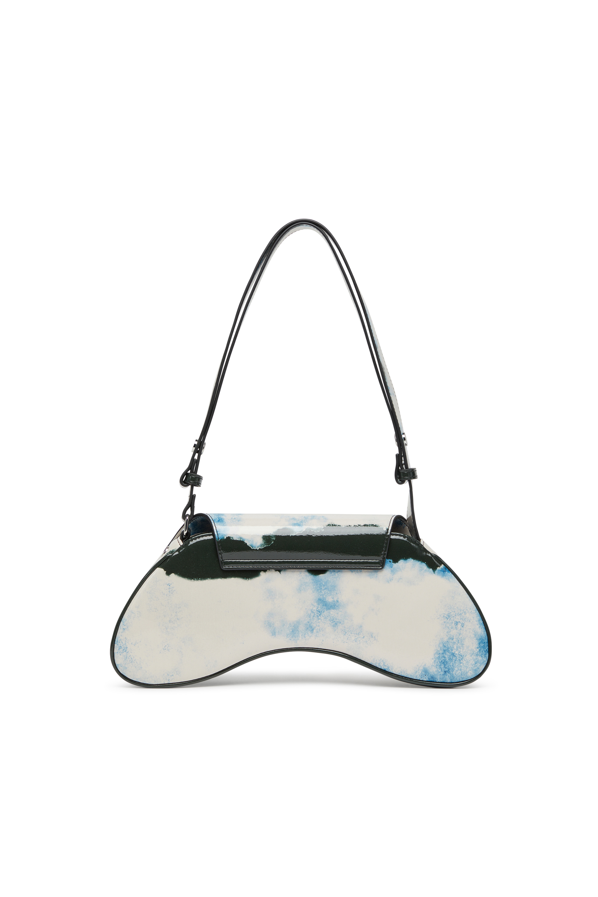 Diesel - PLAY CROSSBODY, Woman's Play-Shoulder bag in printed glossy PU in White/Black - 2