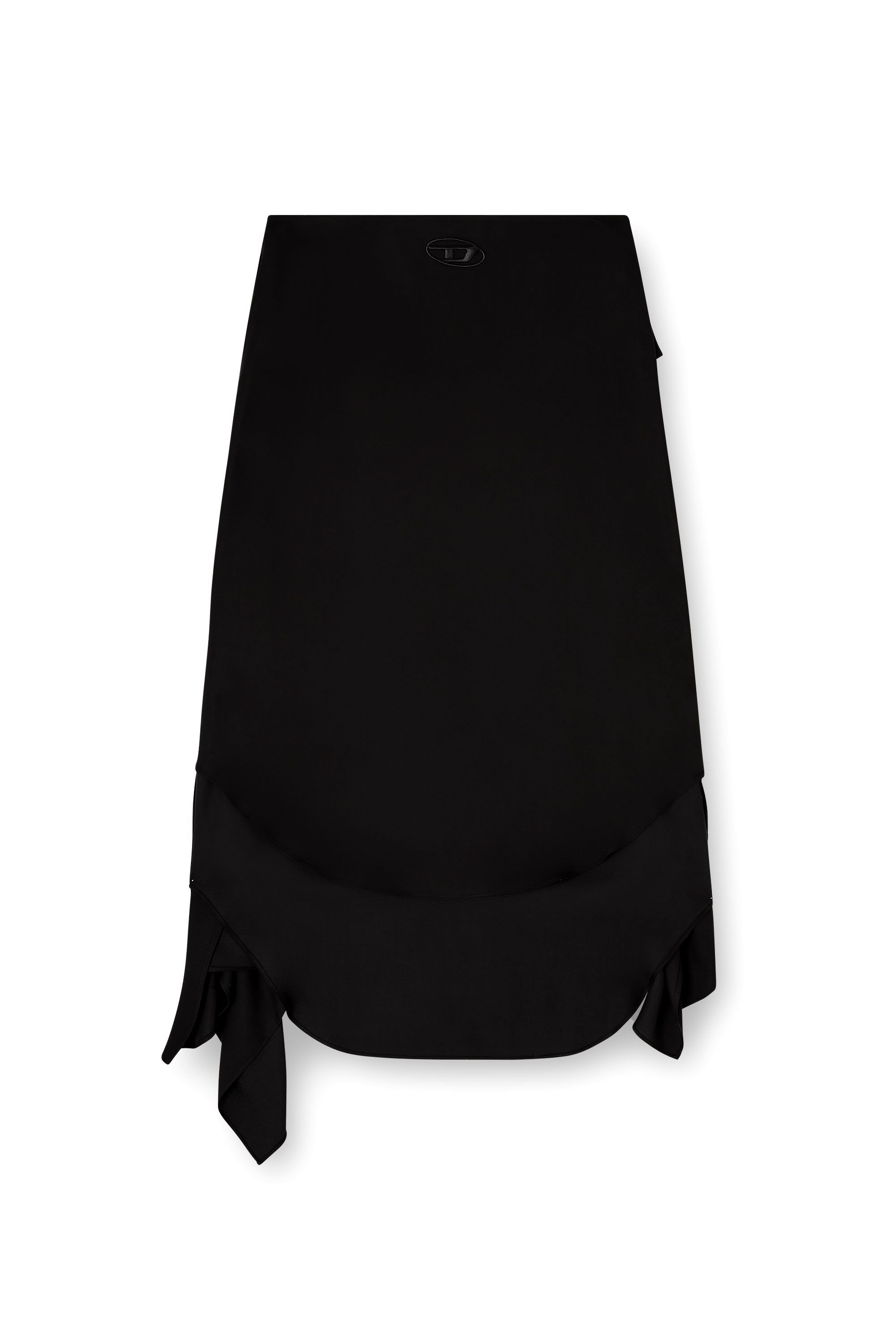 Diesel - O-TALI, Woman's Skirt in fluid cupro with front knot in Black - 3