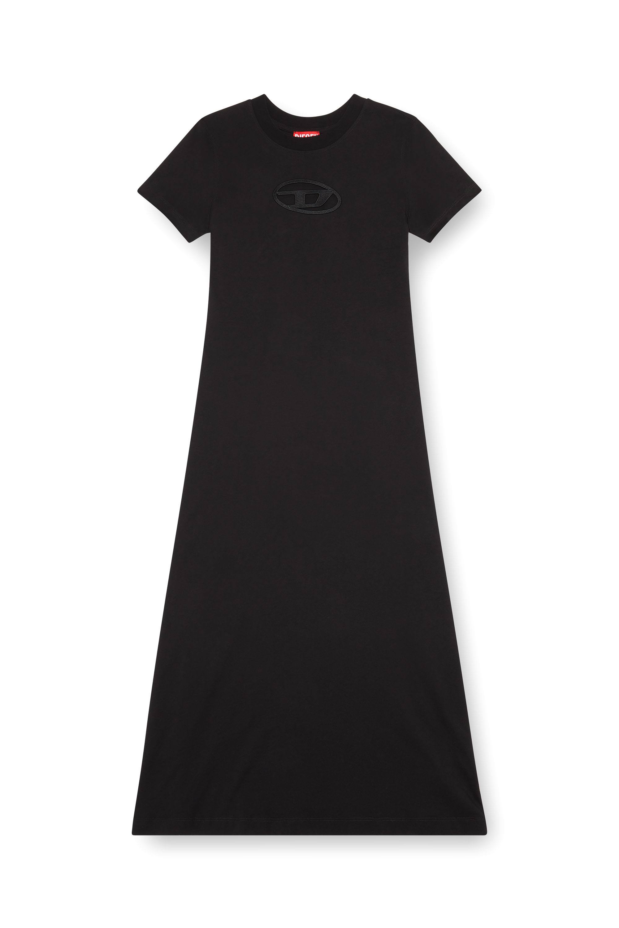 Diesel - D-ALIN-OD, Woman T-shirt dress with embroidered D in Black - Image 3