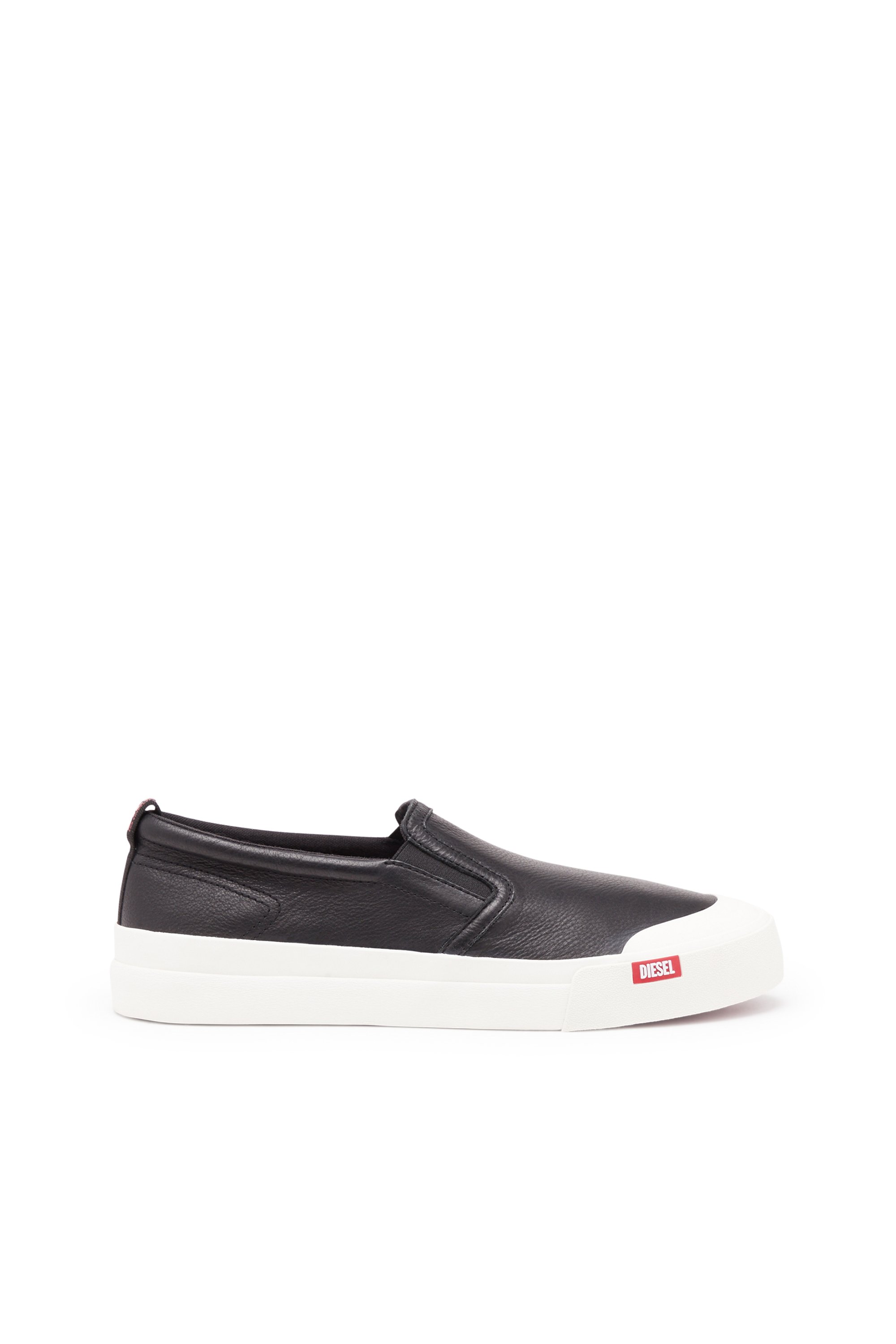 Diesel - S-ATHOS SLIP ON, Man's S-Athos Slip On-Slip-on sneakers in plain leather in Black - 1