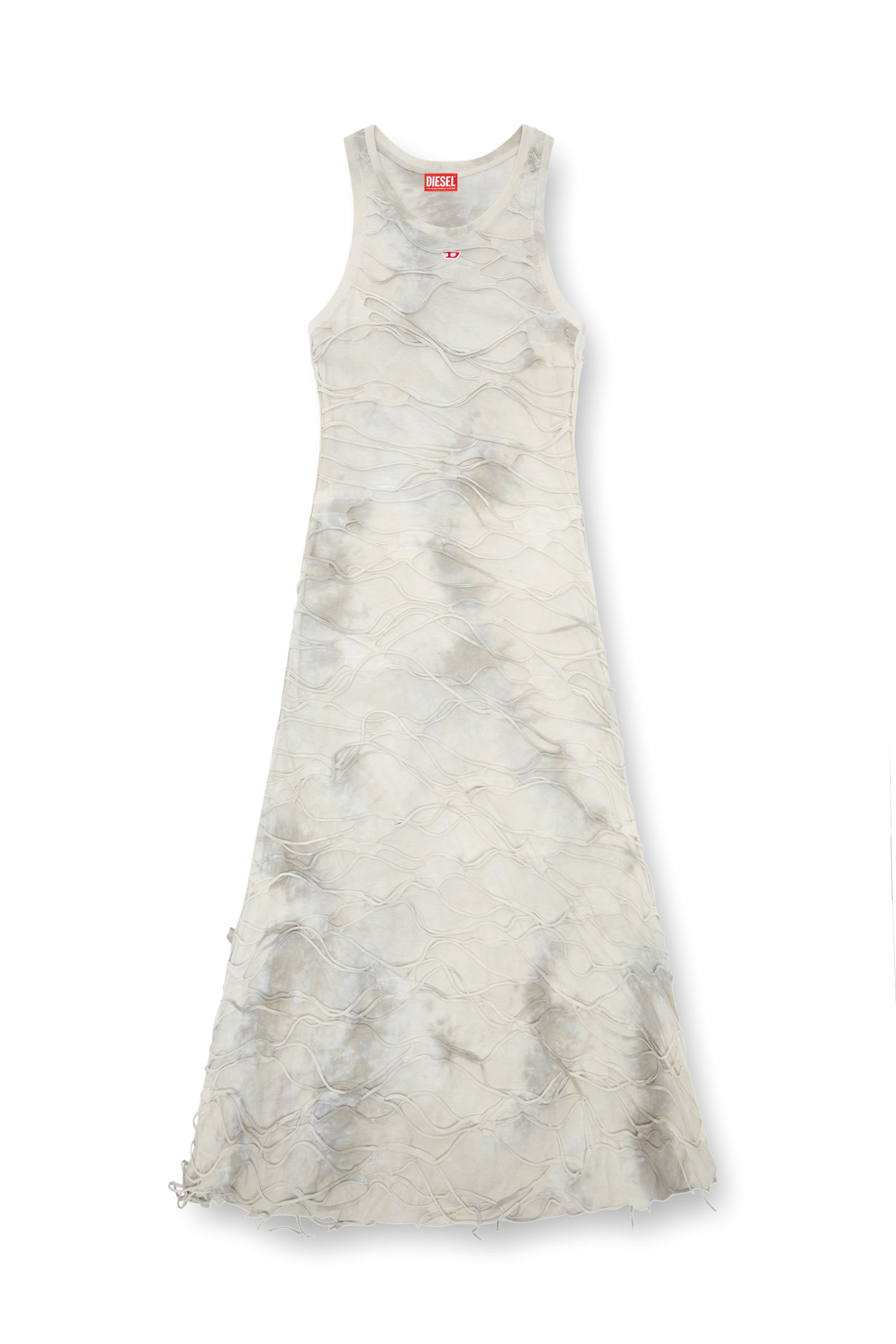 Diesel - D-JARAL, Woman Long tank dress with floating strands in Grey - Image 1