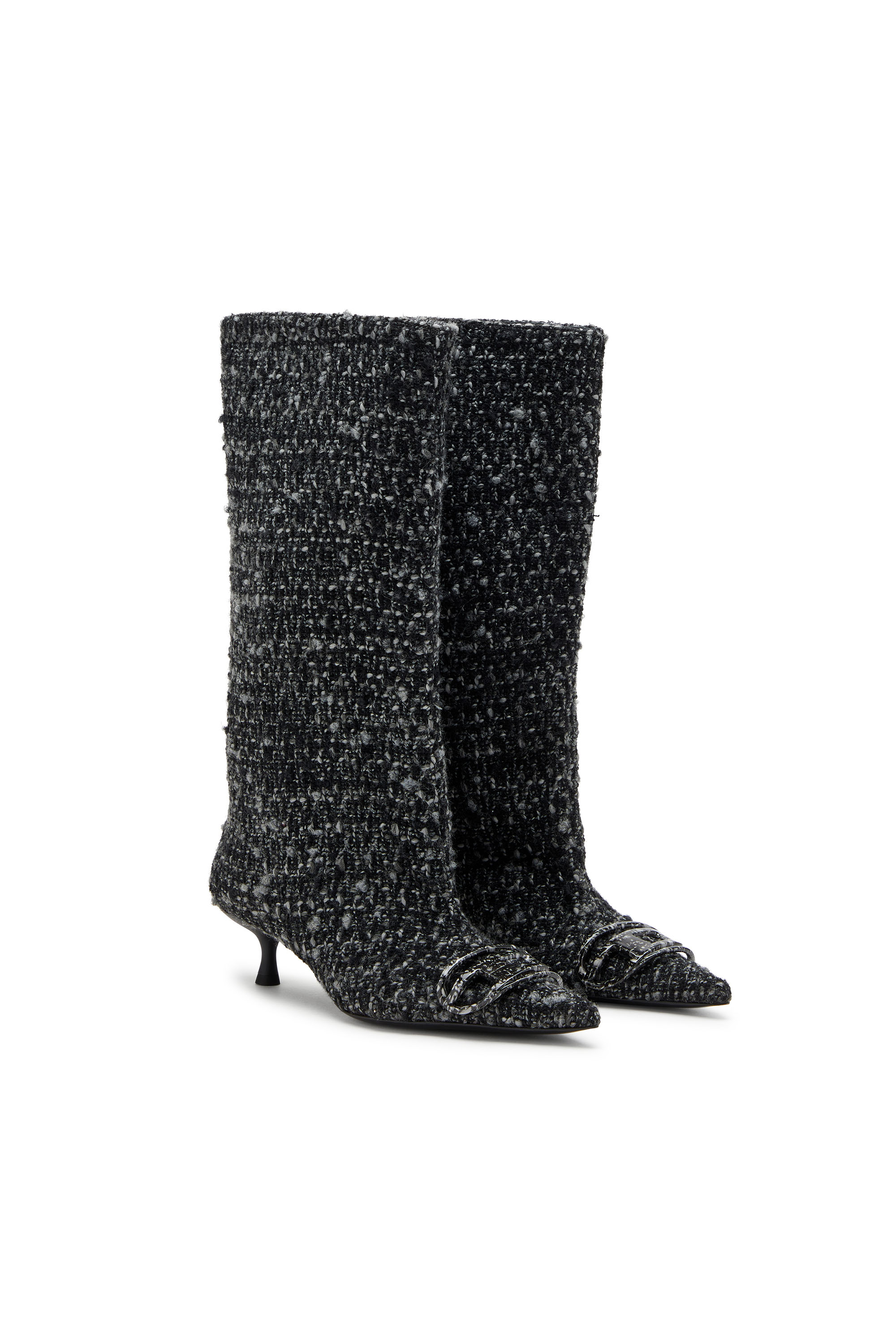D-VENUS 40 KB TUBE, Black Diesel - D-VENUS 40 KB TUBE, Woman's D-Venus-Bouclé  knee-high boots in Black - 2