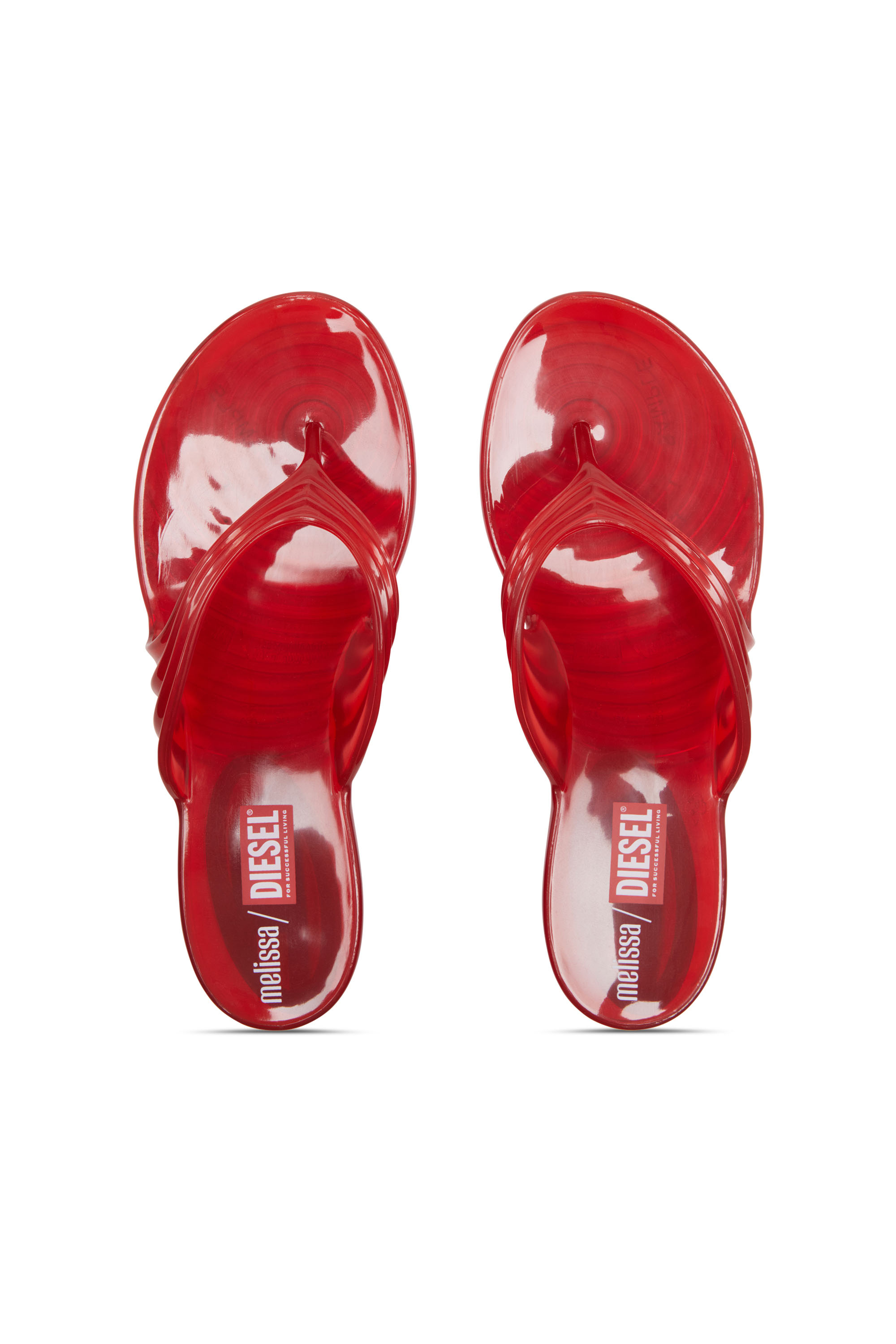 MELISSA QUANTUM THONG, Red Diesel - MELISSA QUANTUM THONG, Woman's Sculptural flip-flops in Melflex® in Red - 4