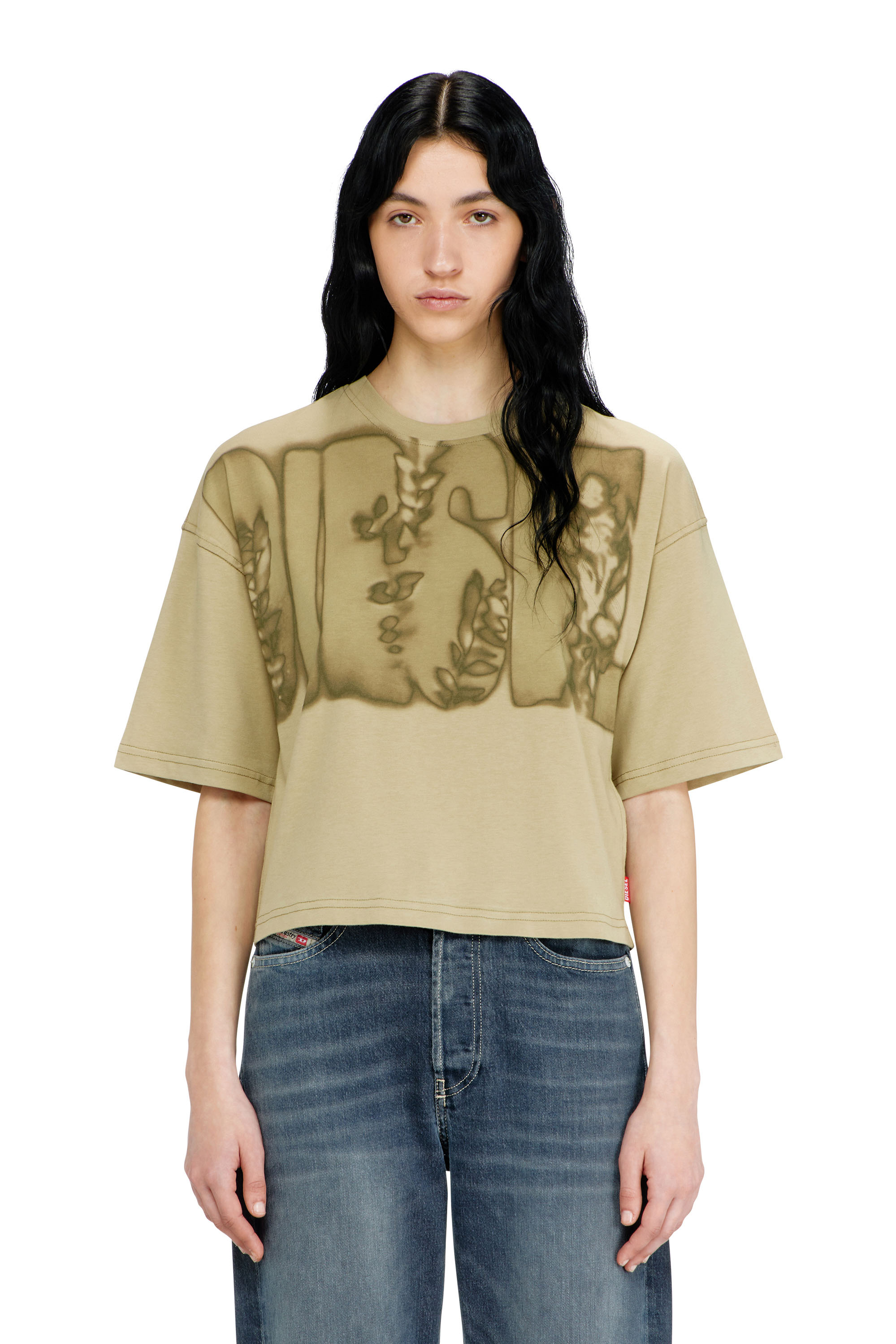 Diesel - T-CROPYN-AA1, Woman's Cropped T-shirt with digital print in null - 1