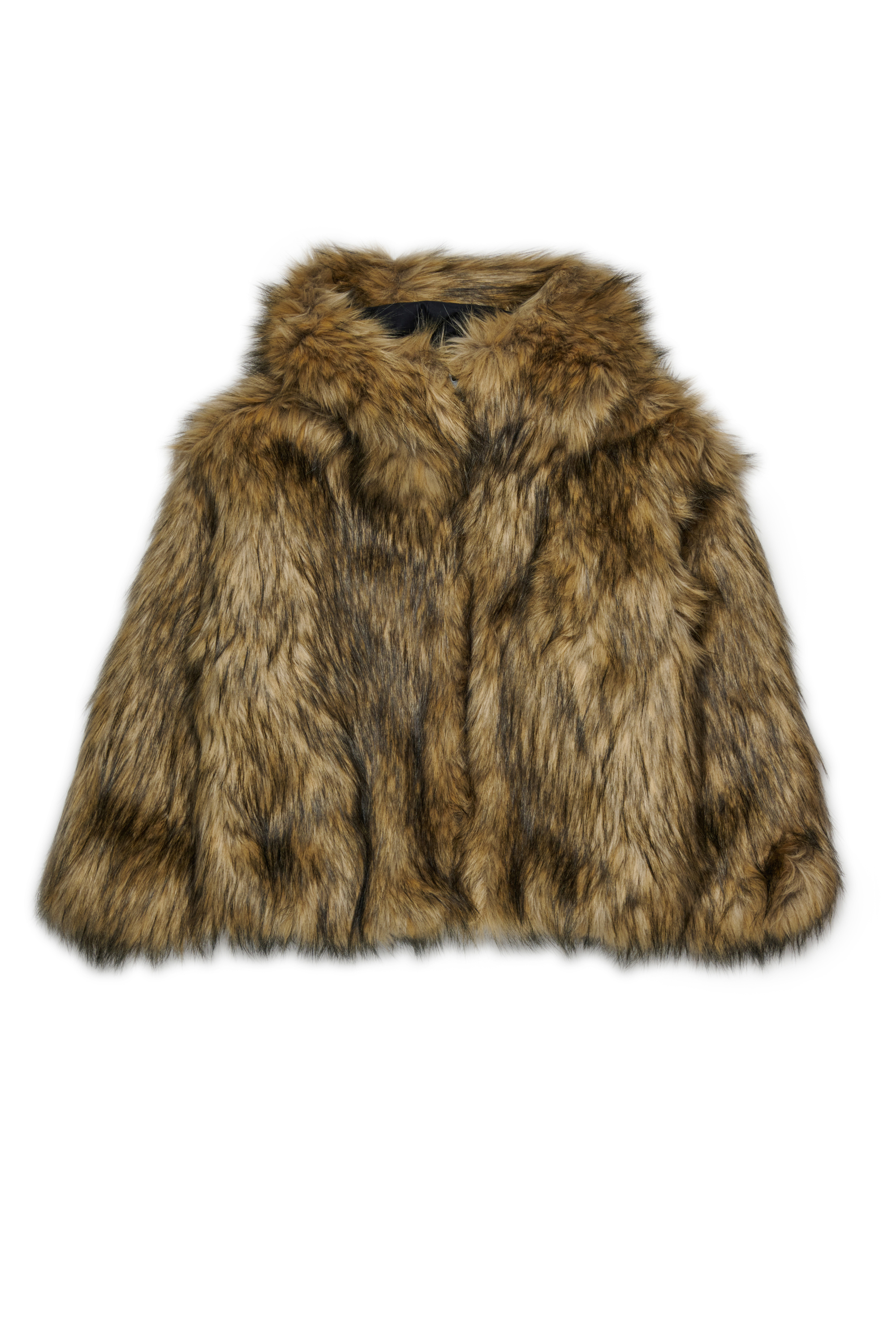 Diesel - JFURLY, Woman's Faux fur jacket with logo in Brown - 1