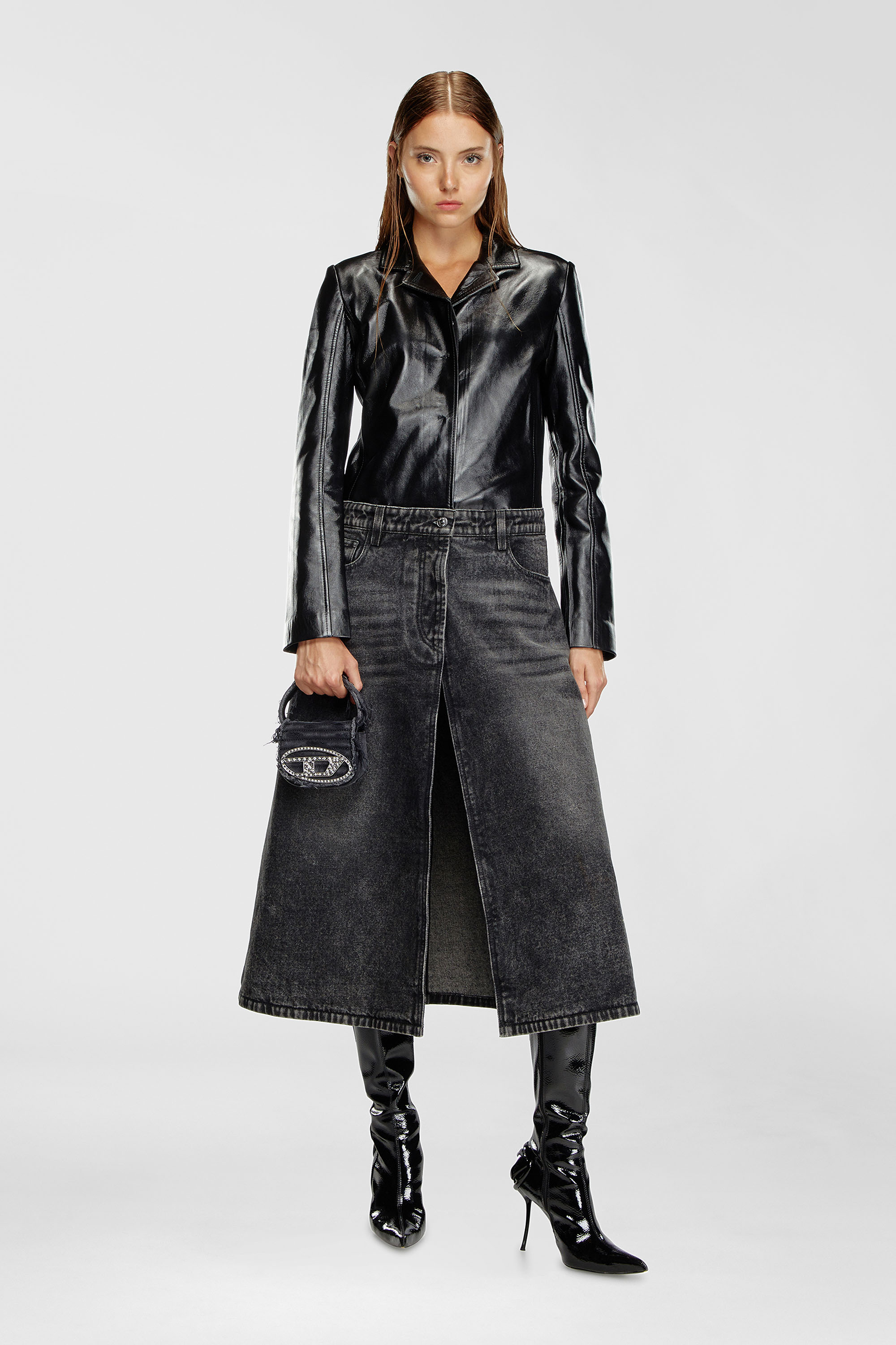 Diesel - 1DR XS, Woman's 1DR XS-Iconic mini bag in canvas and leather in Black - 1