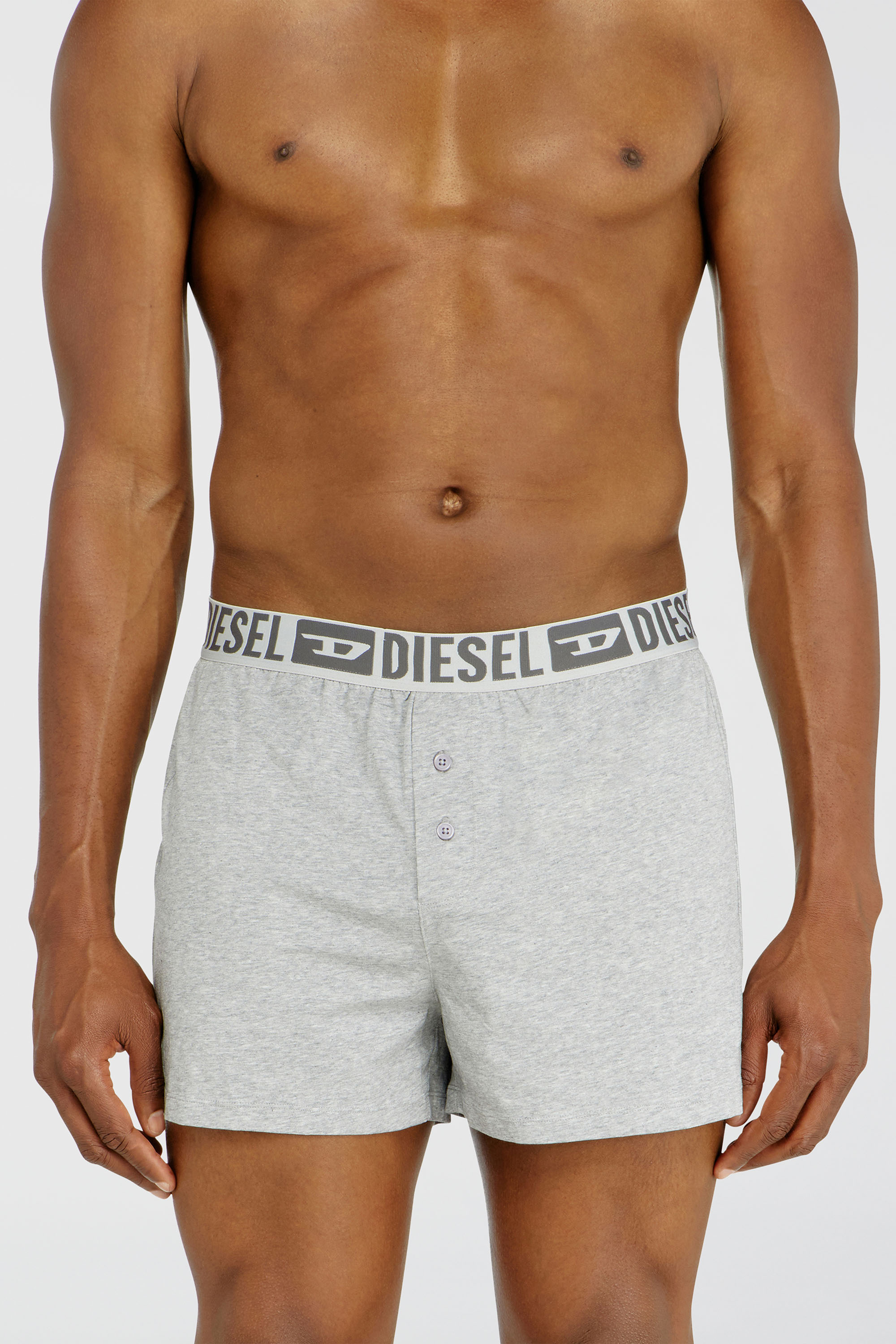 Diesel - STARKIE-D-CORE-2PACK, Man's Two-pack boxer shorts in stretch cotton in Grey/Black - 2